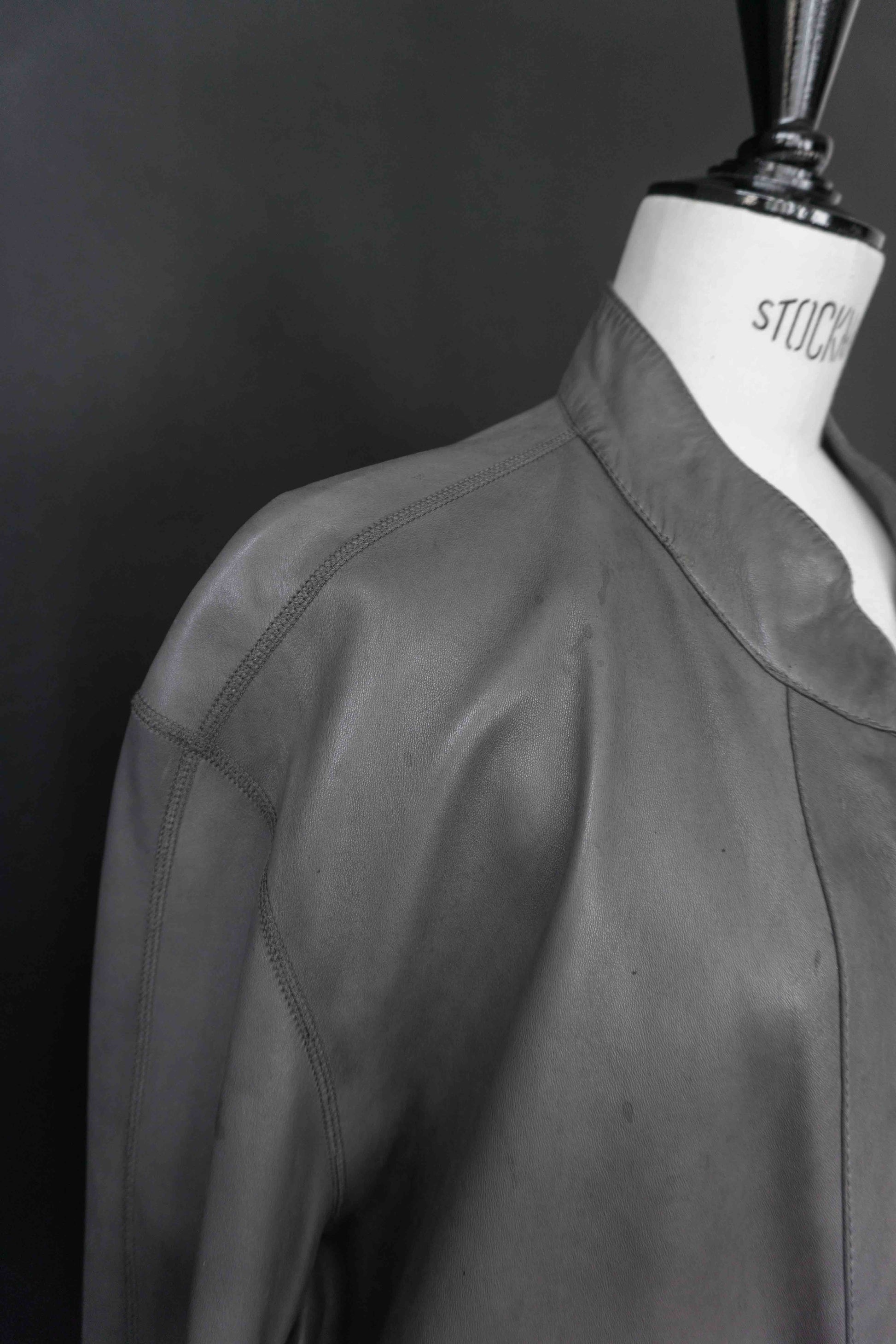 Wende-Lederjacke Grau, S–M theplaincircle vintage