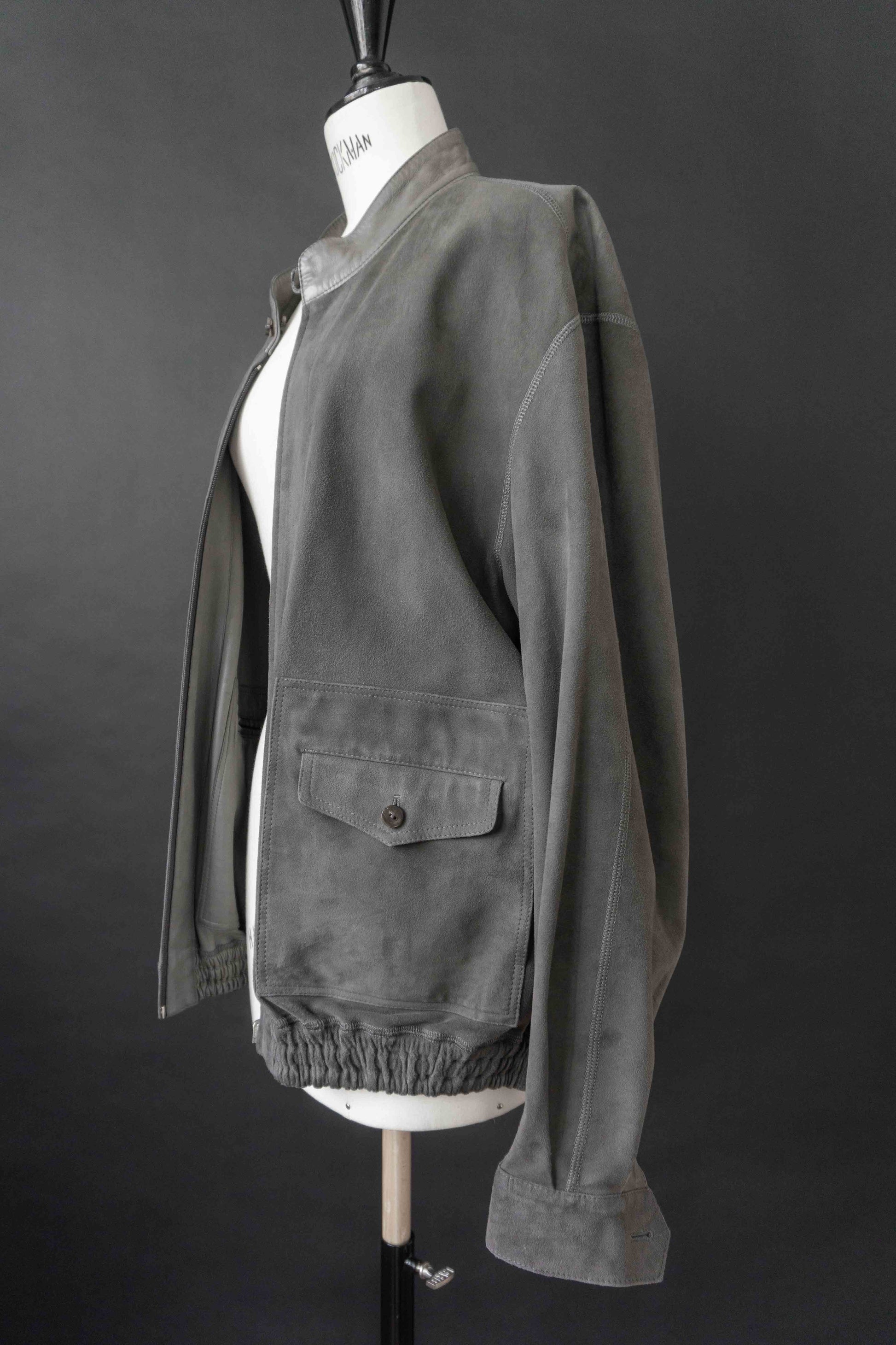 Wende-Lederjacke Grau, S–M theplaincircle vintage