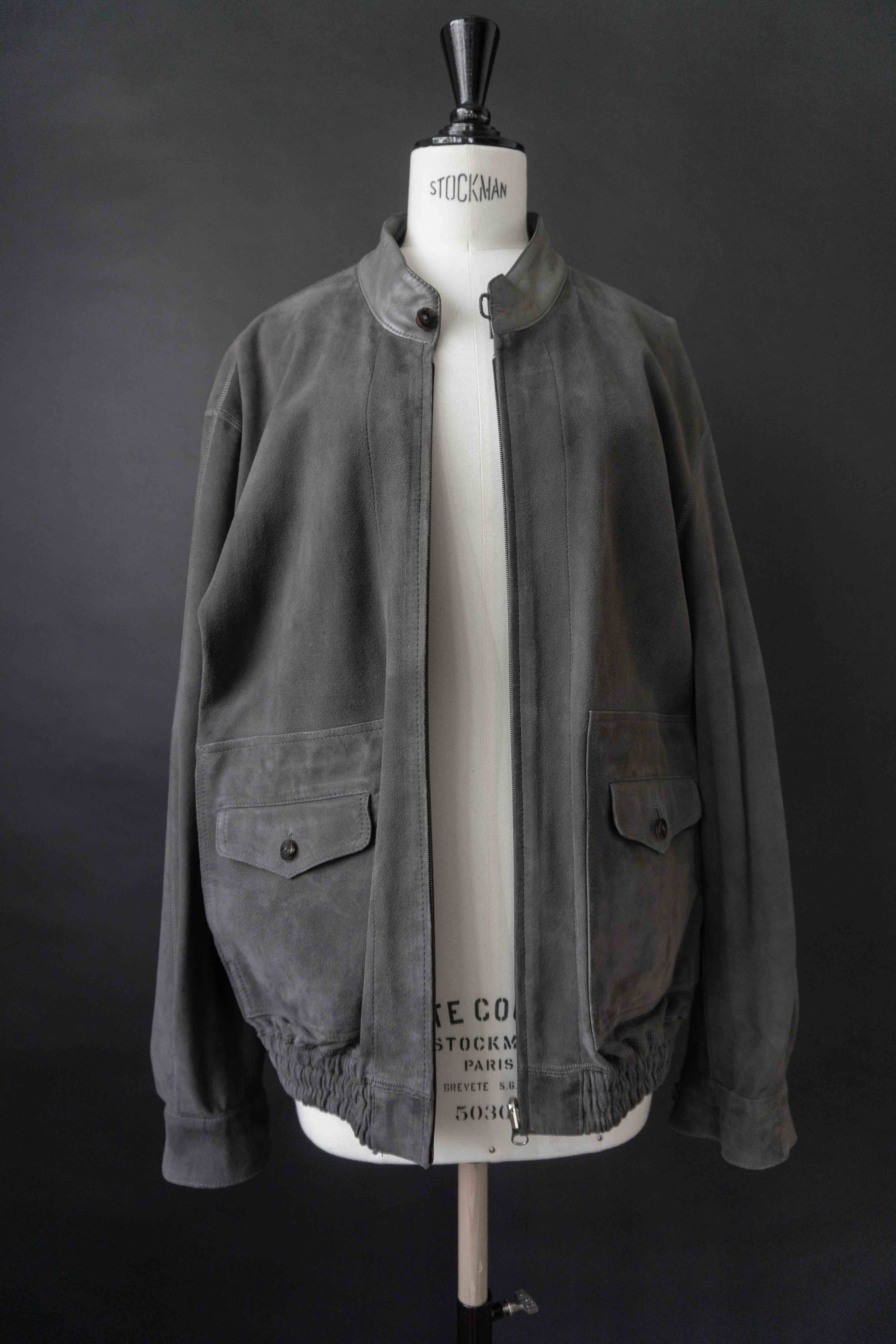 Wende-Lederjacke Grau, S–M theplaincircle vintage
