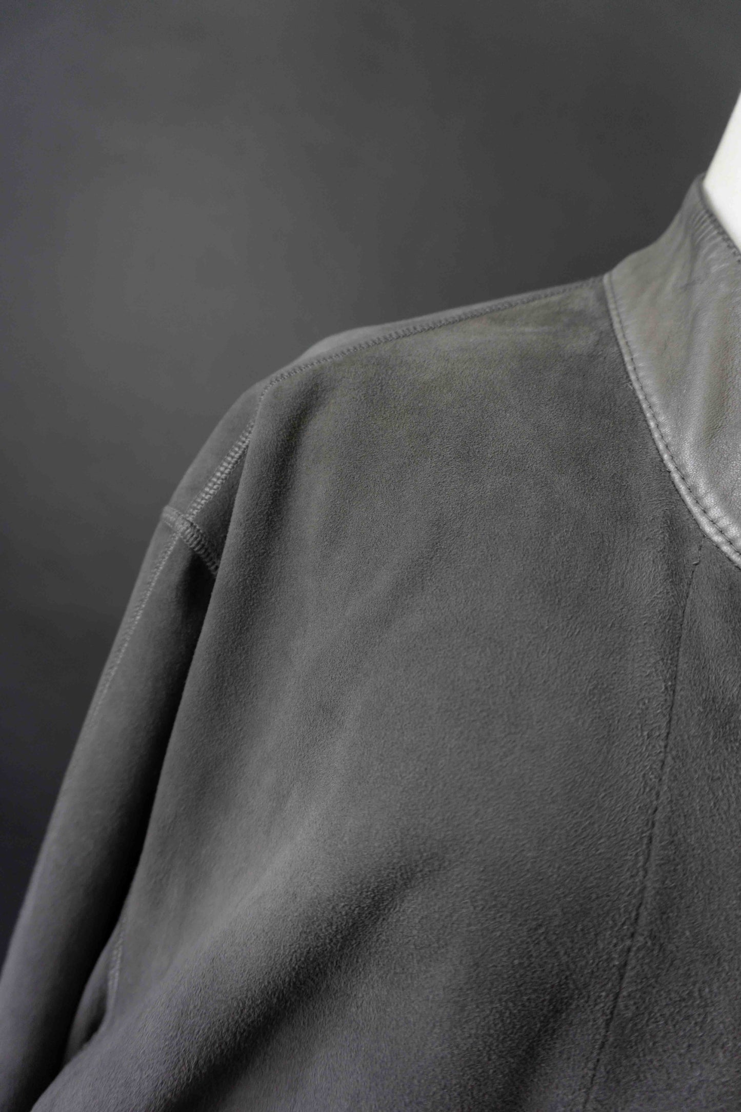 Wende-Lederjacke Grau, S–M theplaincircle vintage