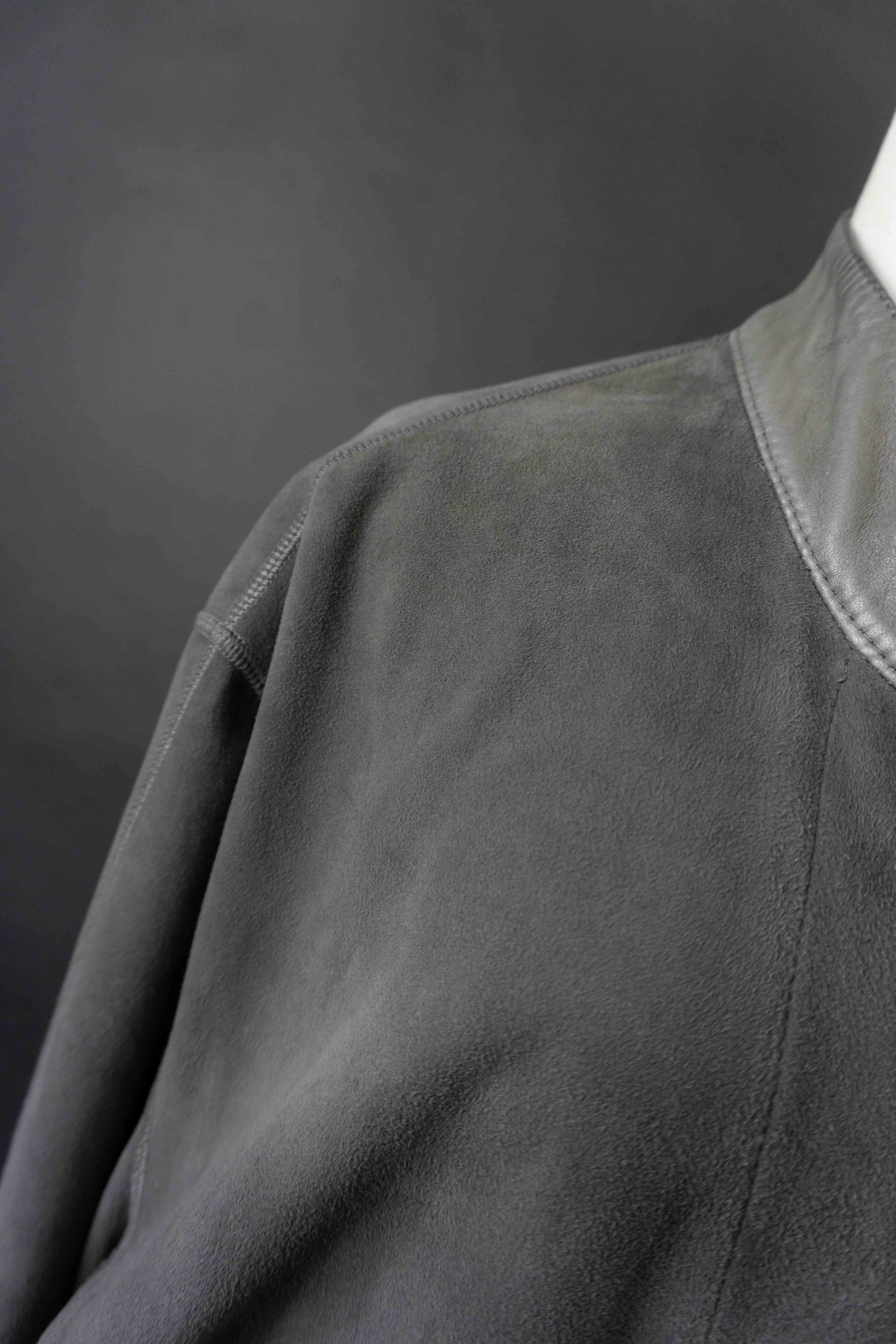 Wende-Lederjacke Grau, S–M theplaincircle vintage