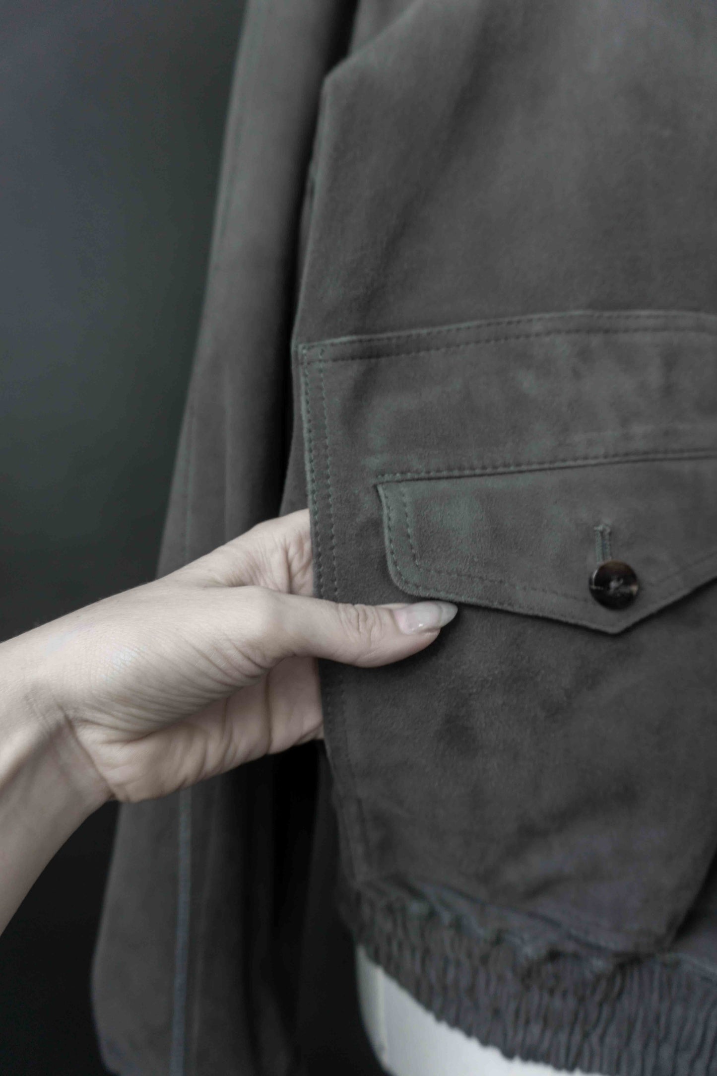 Wende-Lederjacke Grau, S–M theplaincircle vintage