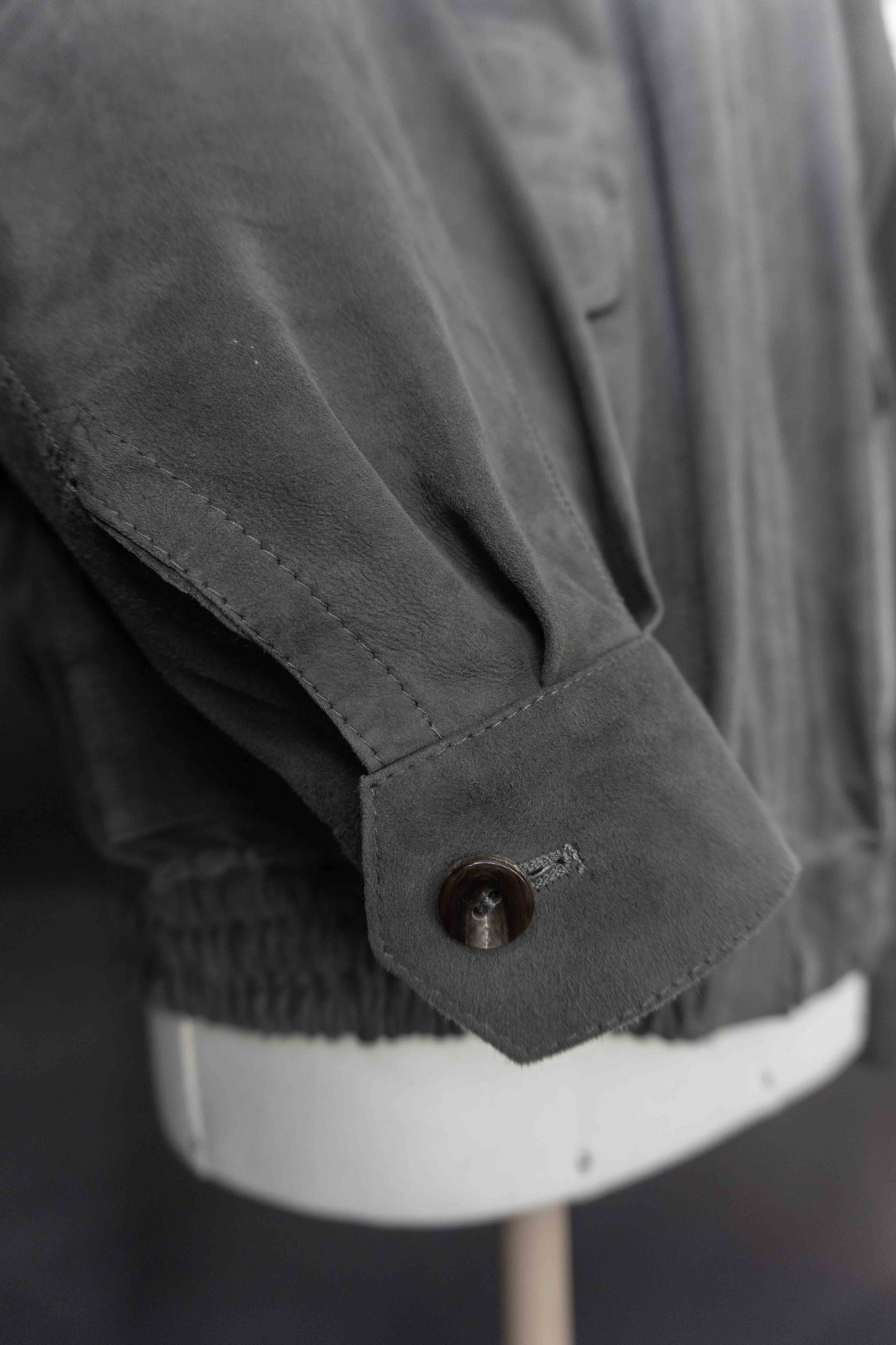 Wende-Lederjacke Grau, S–M theplaincircle vintage