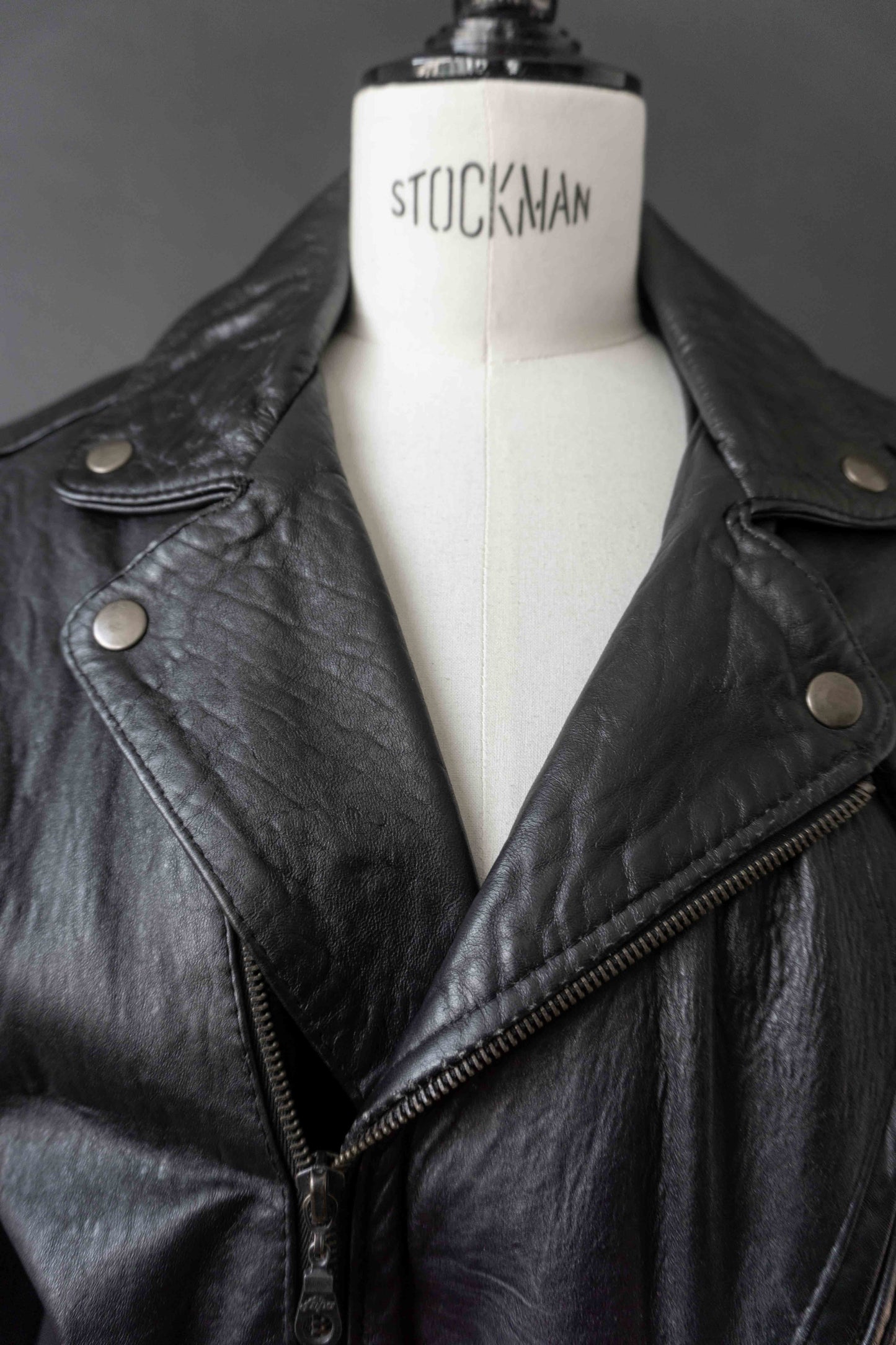 Biker Lederjacke cropped, XS–M theplaincircle vintage