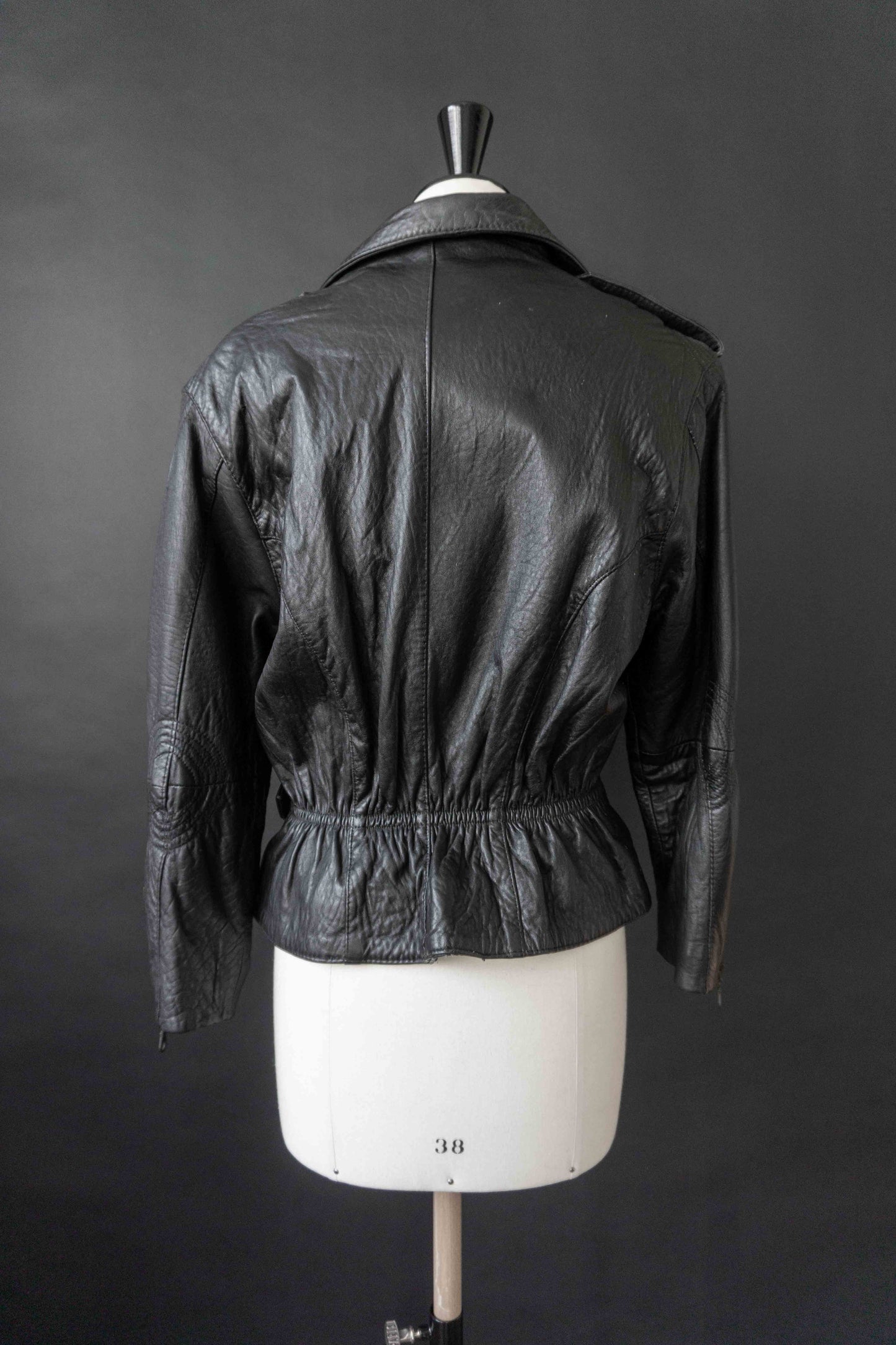 Biker Lederjacke cropped, XS–M theplaincircle vintage