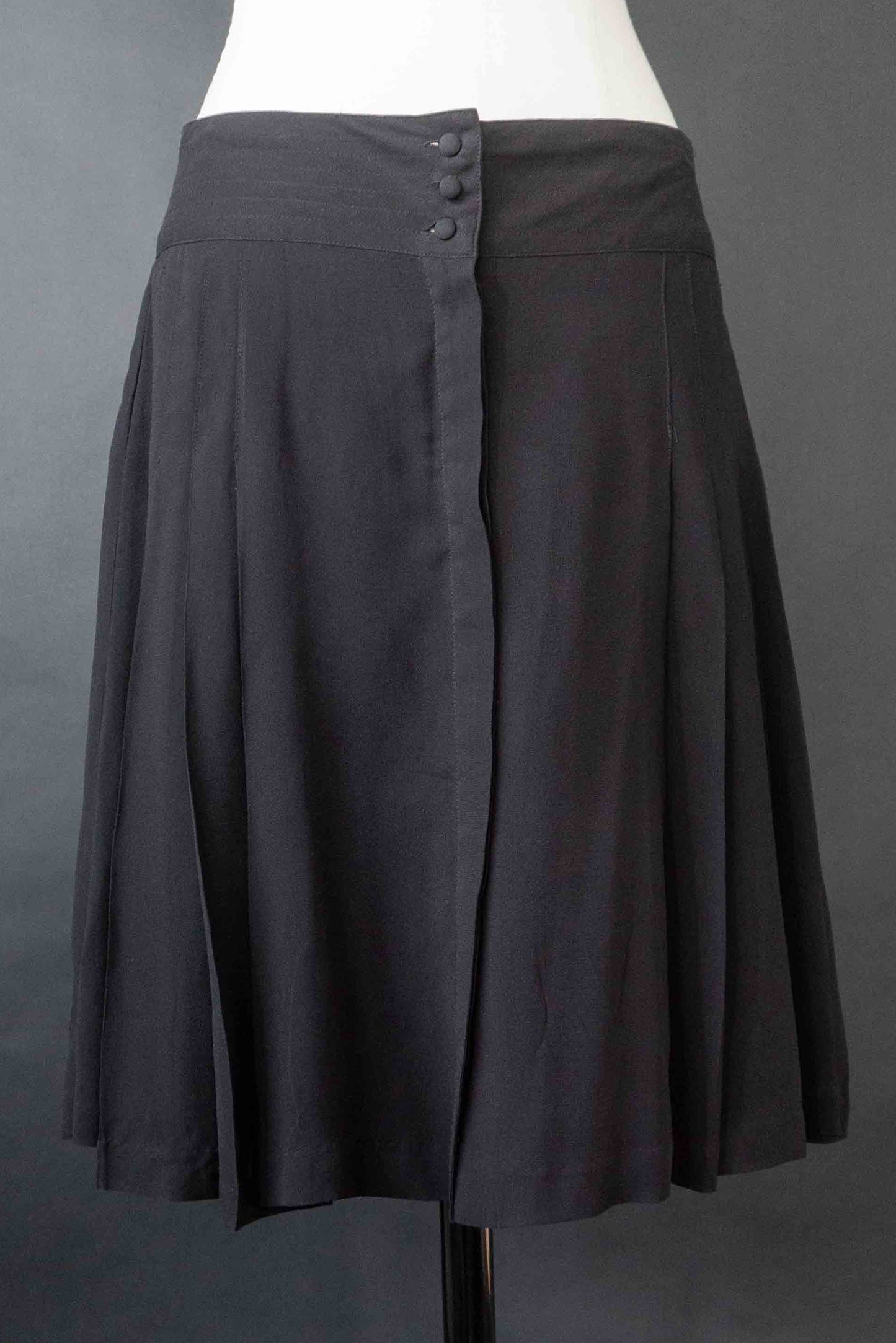 Schwarzer Seidenrock Falten H&M Lagerfeld Vintage
