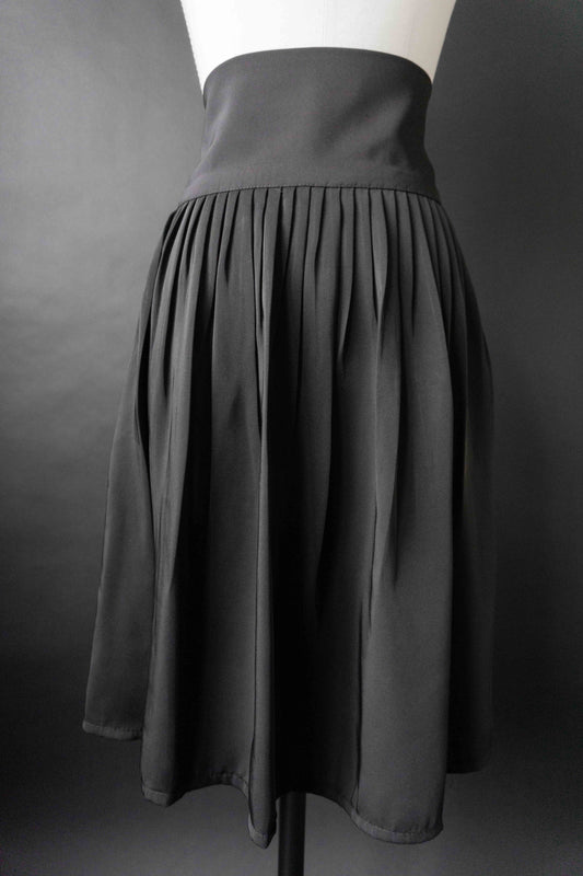 Vintage Rock schwarz – High Waist Faltenrock handgefertigt, X–X theplaincircle vintage