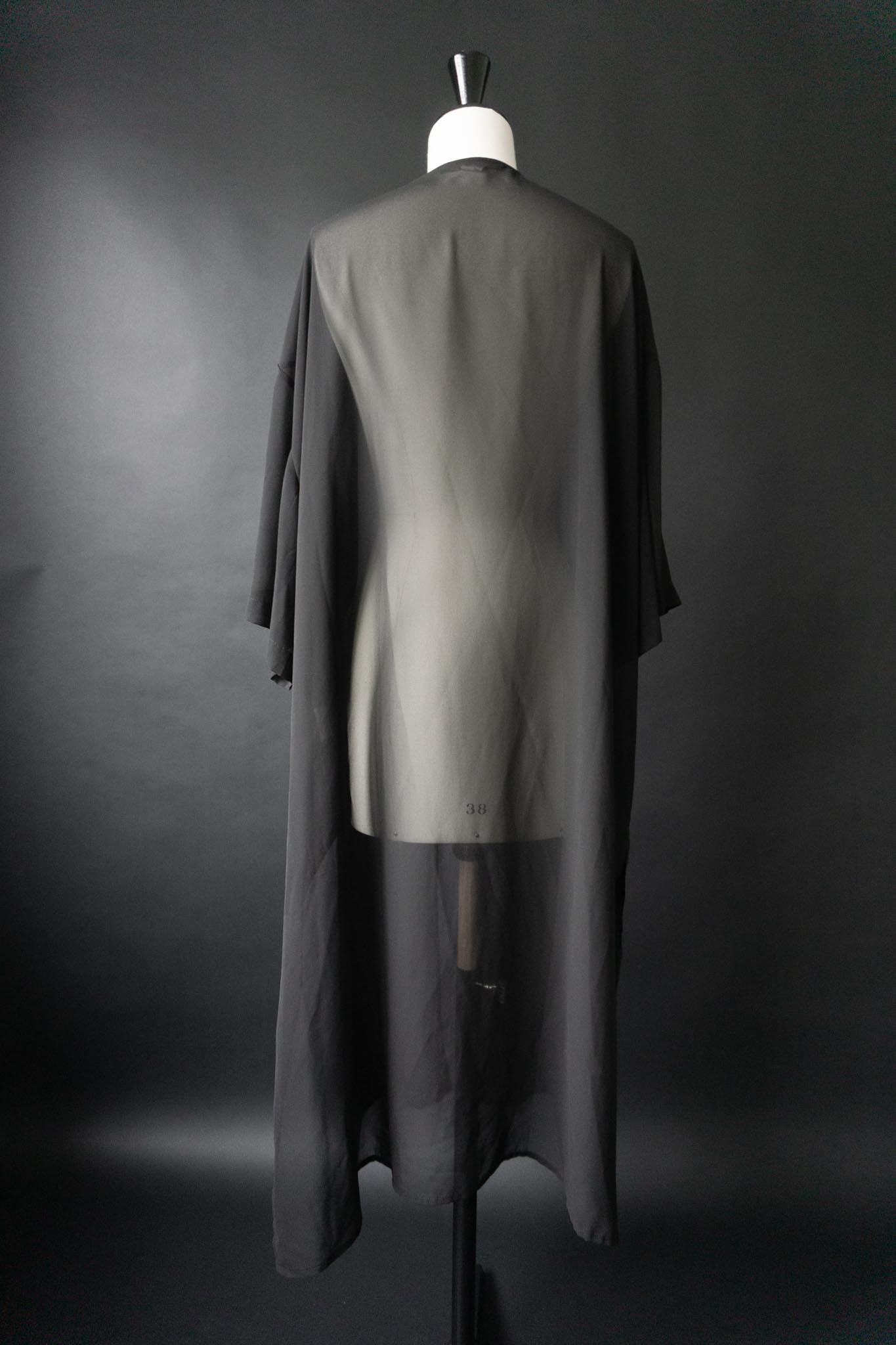 Vintage Kimono, schwarzes Layering Piece für Goth Summer Looks, S–XL