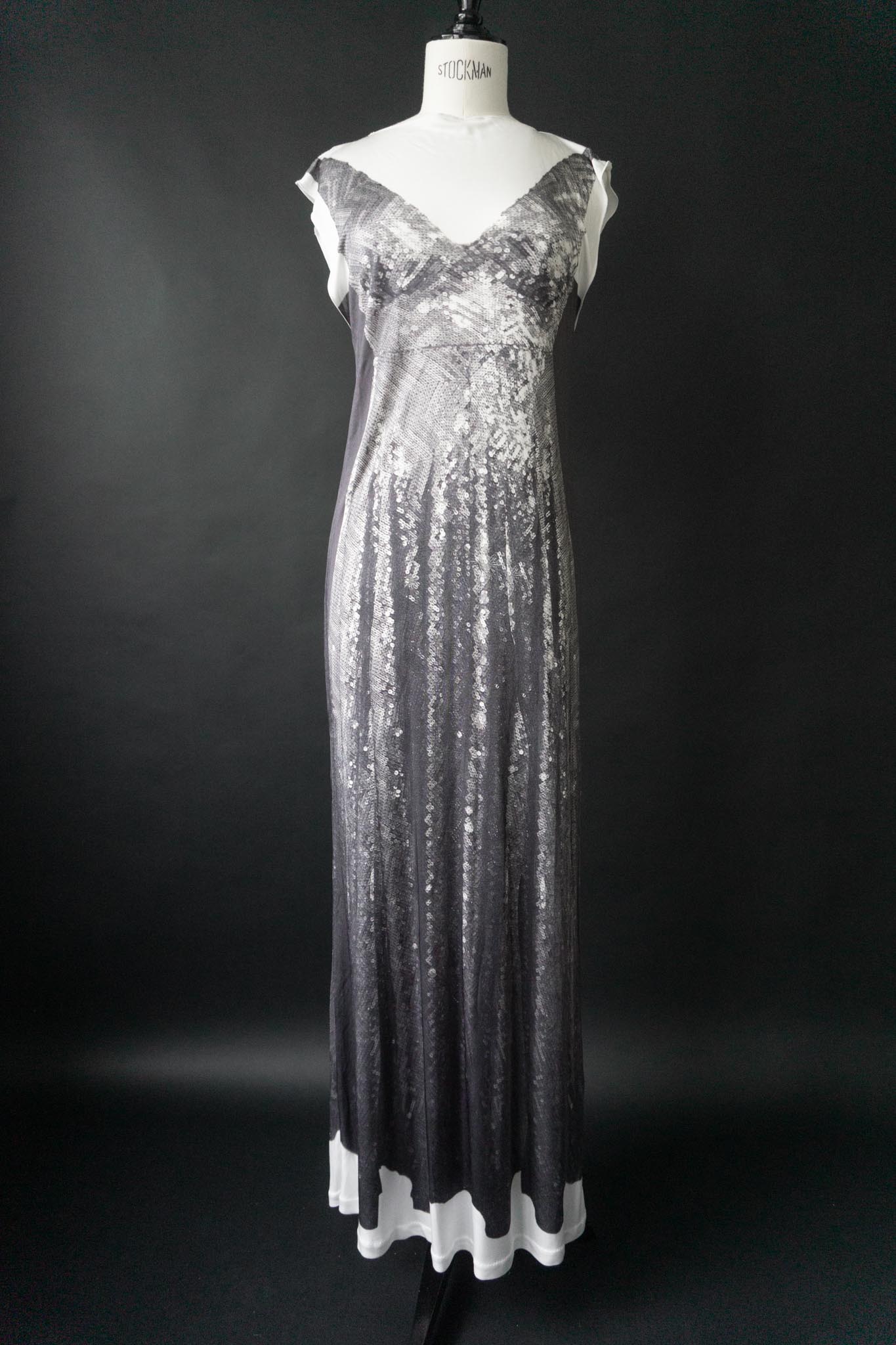 Weißes Maison Margiela × H&M Maxi-Kleid mit Paillettenprint aus 2004