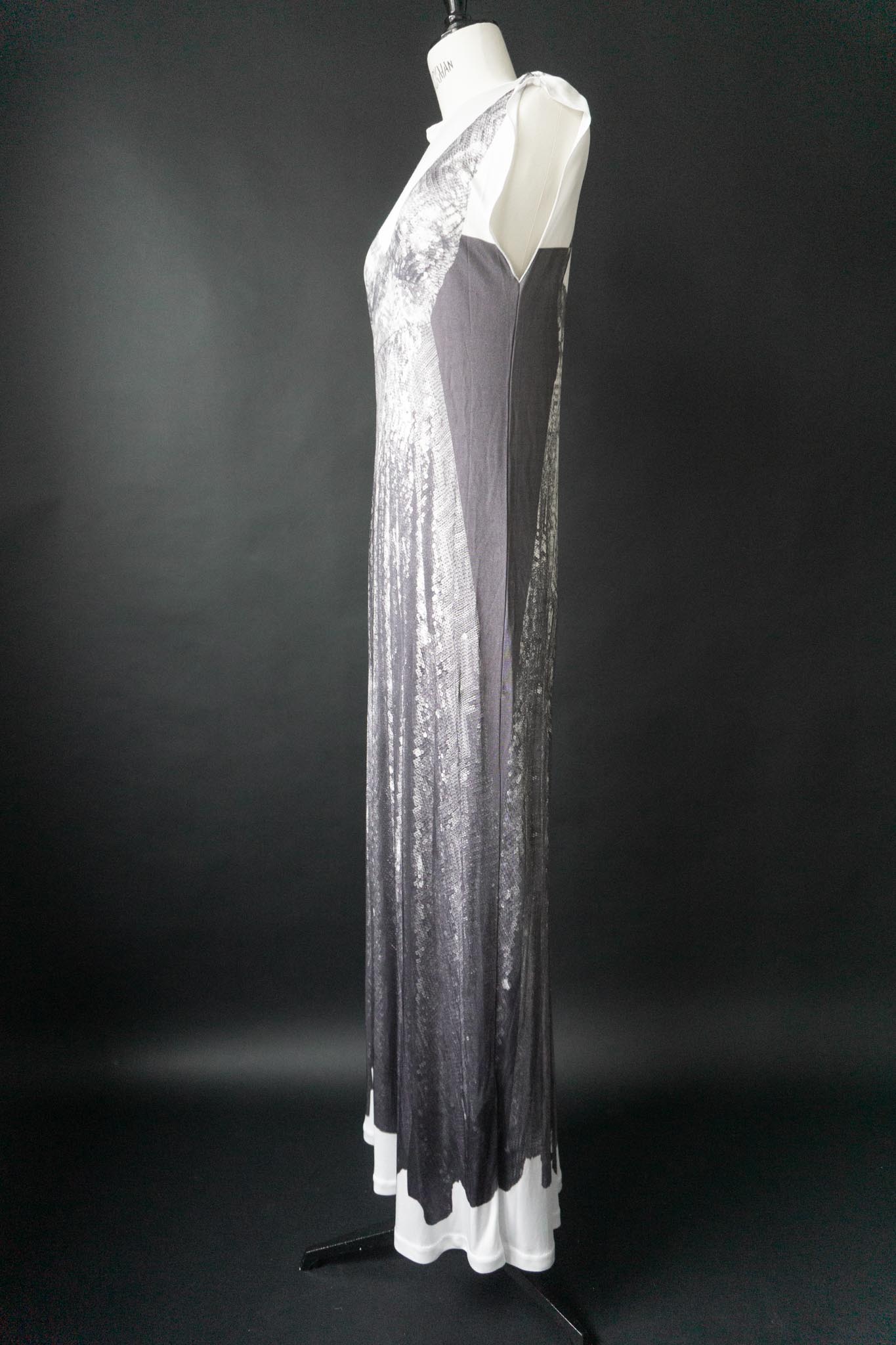 Weißes Maison Margiela × H&M Maxi-Kleid mit Paillettenprint aus 2004