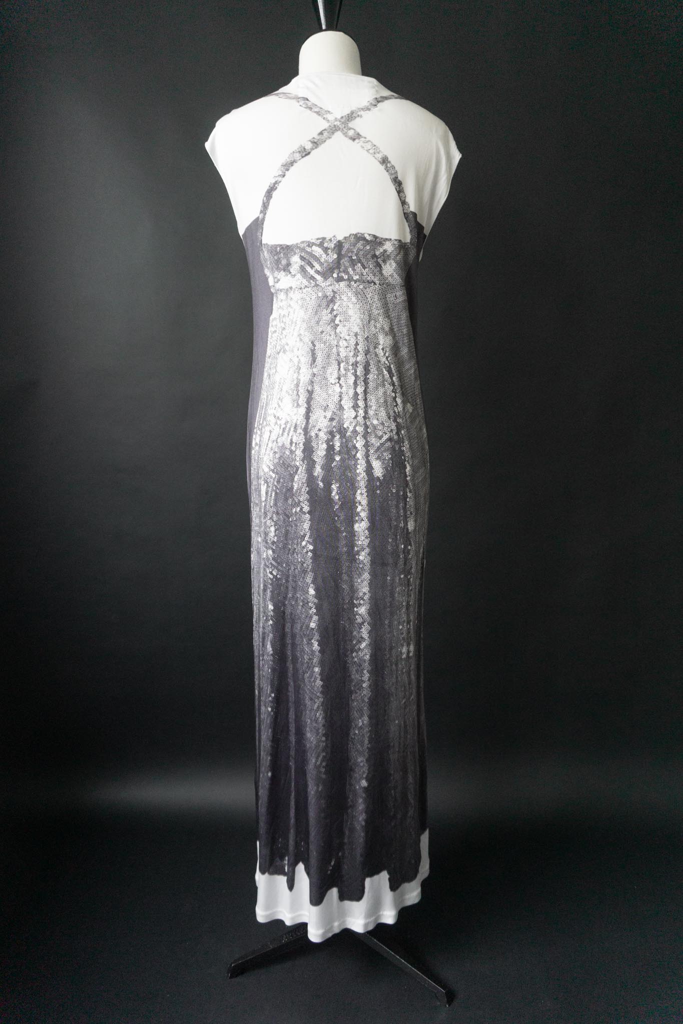Weißes Maison Margiela × H&M Maxi-Kleid mit Paillettenprint aus 2004