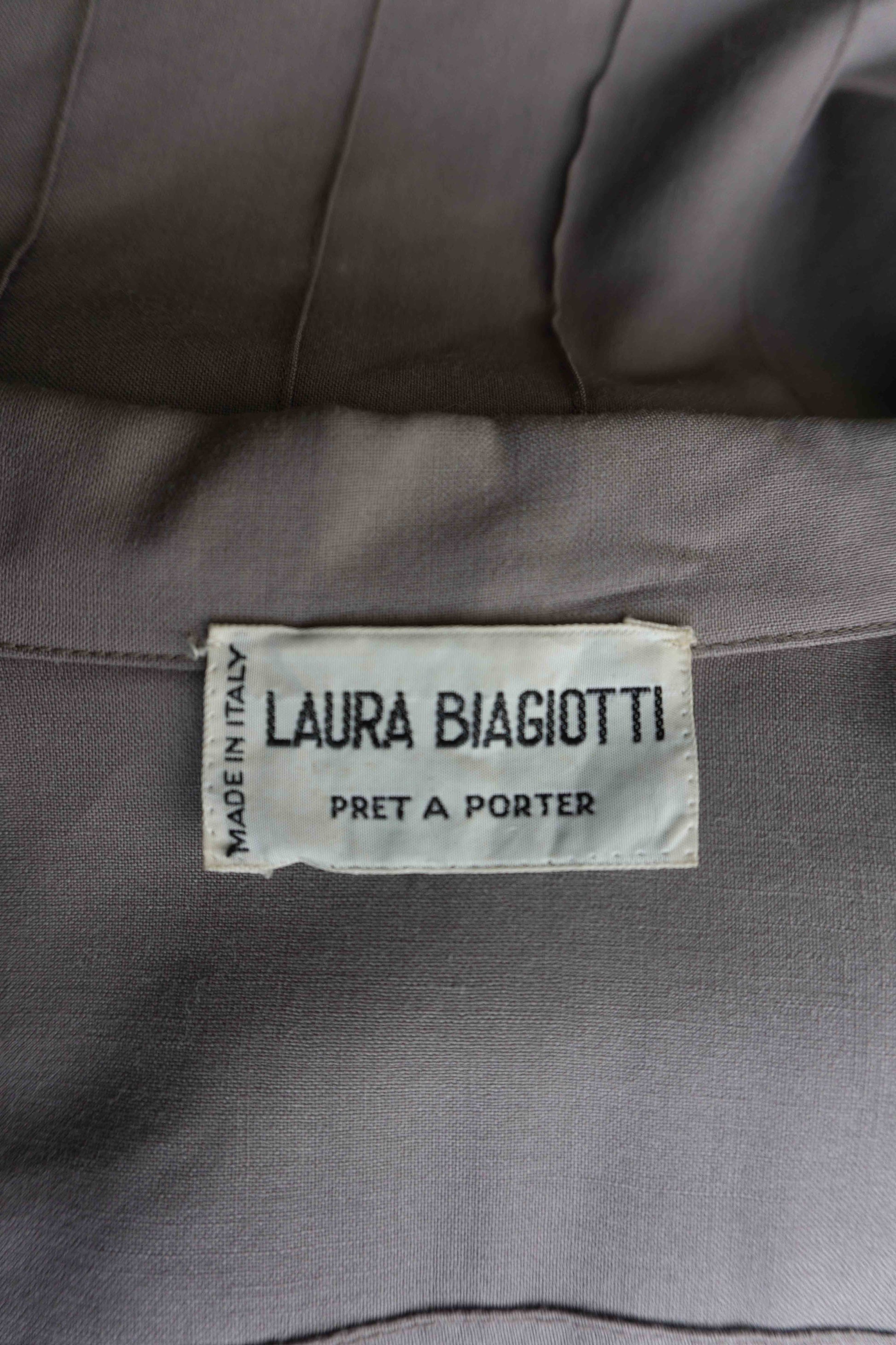 Laura Biagiotti Vintage Jacke – taupe Baumwolle, 70s Designer, S–M theplaincircle vintage
