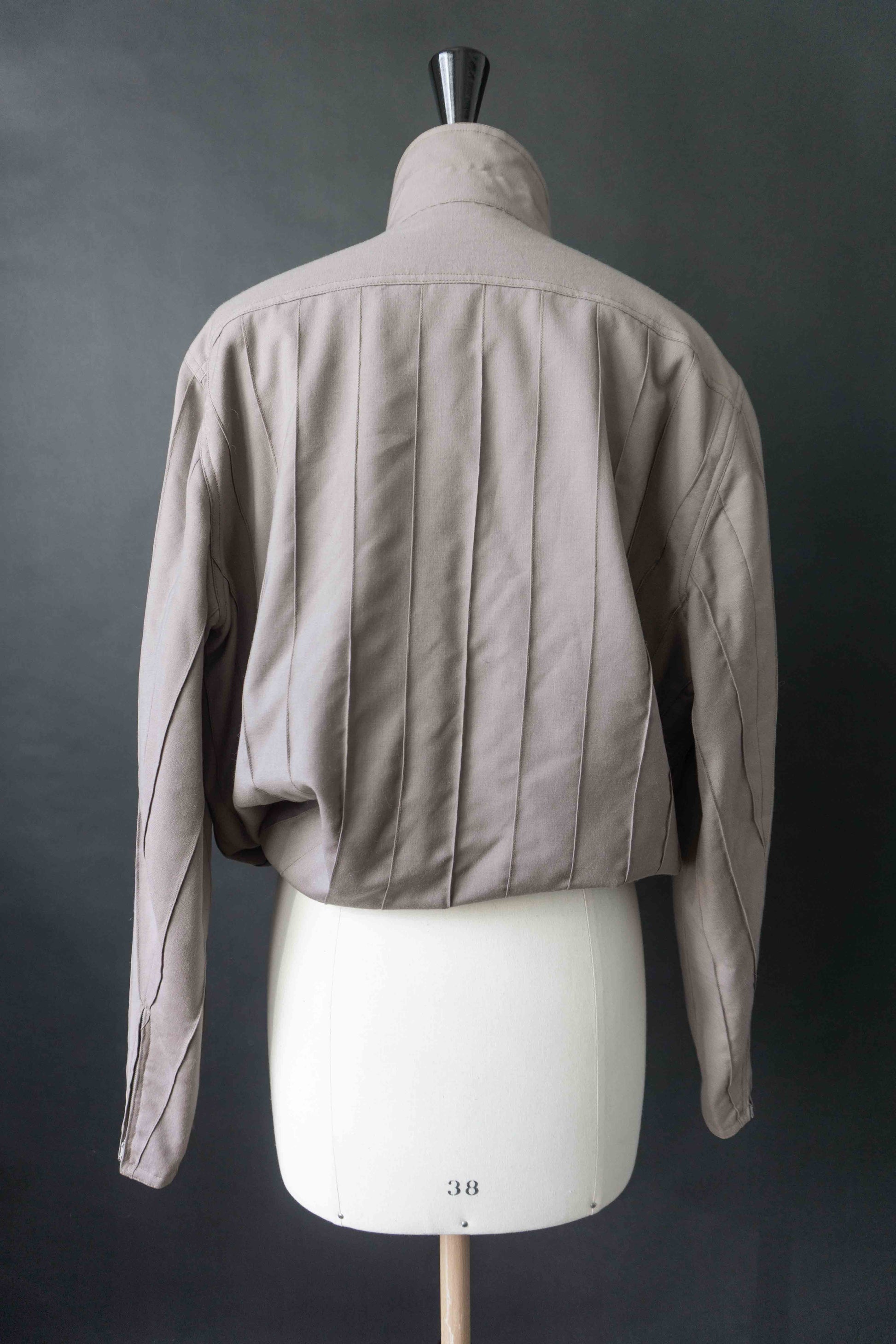 Laura Biagiotti Vintage Jacke – taupe Baumwolle, 70s Designer, S–M theplaincircle vintage