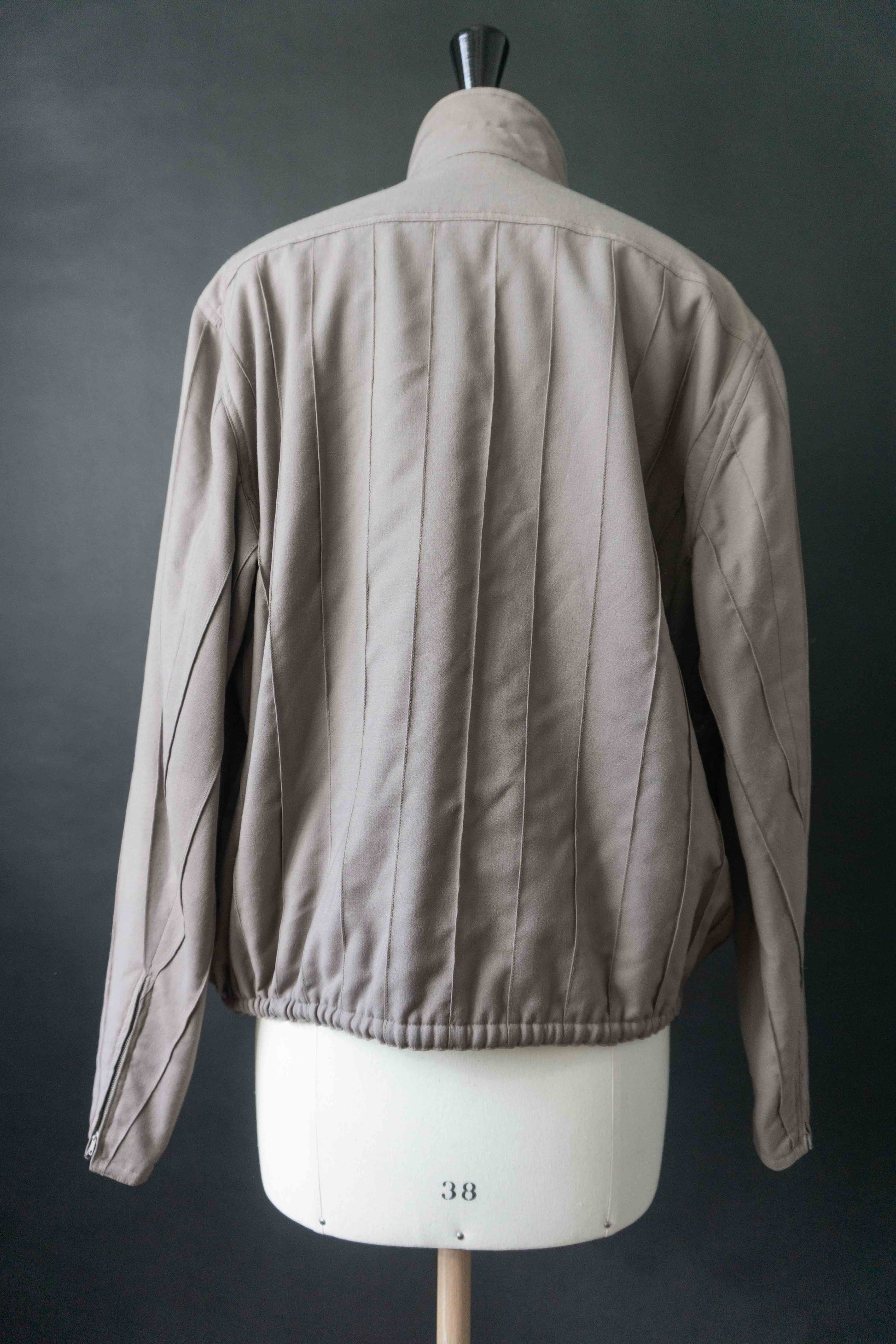 Laura Biagiotti Vintage Jacke – taupe Baumwolle, 70s Designer, S–M theplaincircle vintage