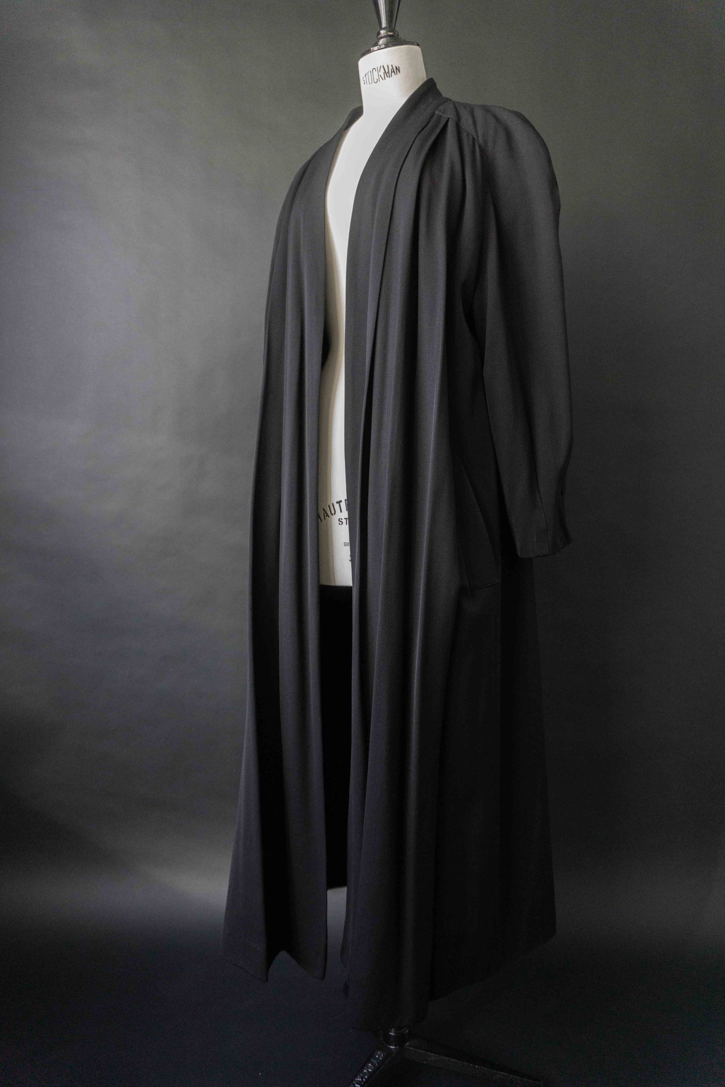 80s Vintage Goth Mantel, Wolle-Viskose, M–XL theplaincircle vintage