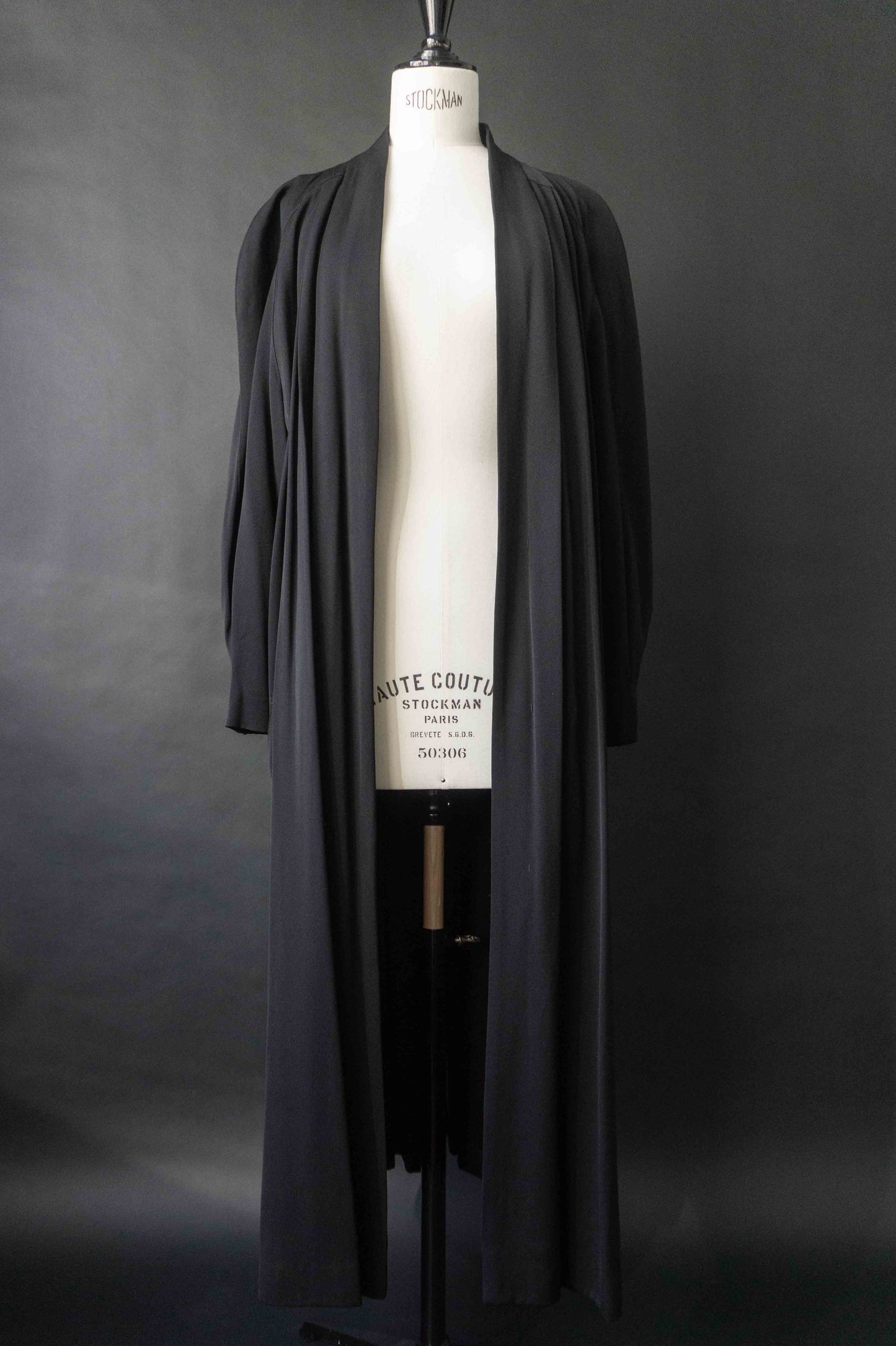 80s Vintage Goth Mantel, Wolle-Viskose, M–XL theplaincircle vintage