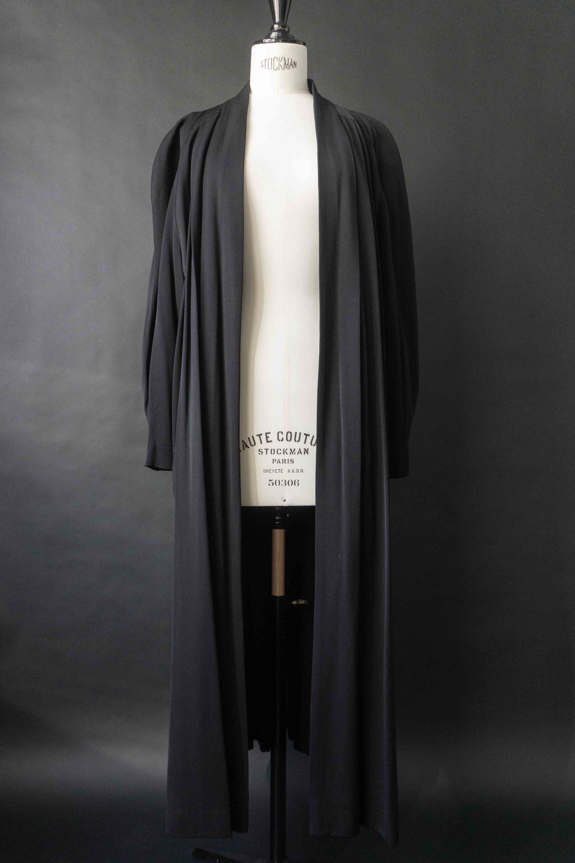 80s Vintage Goth Mantel, Wolle-Viskose, M–XL theplaincircle vintage