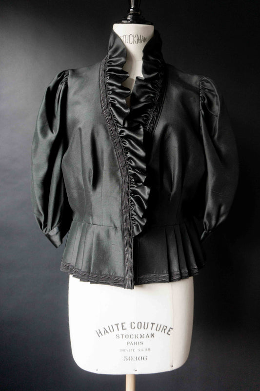 Vintage Dark Folklore Silk Bluse, M–L theplaincircle vintage