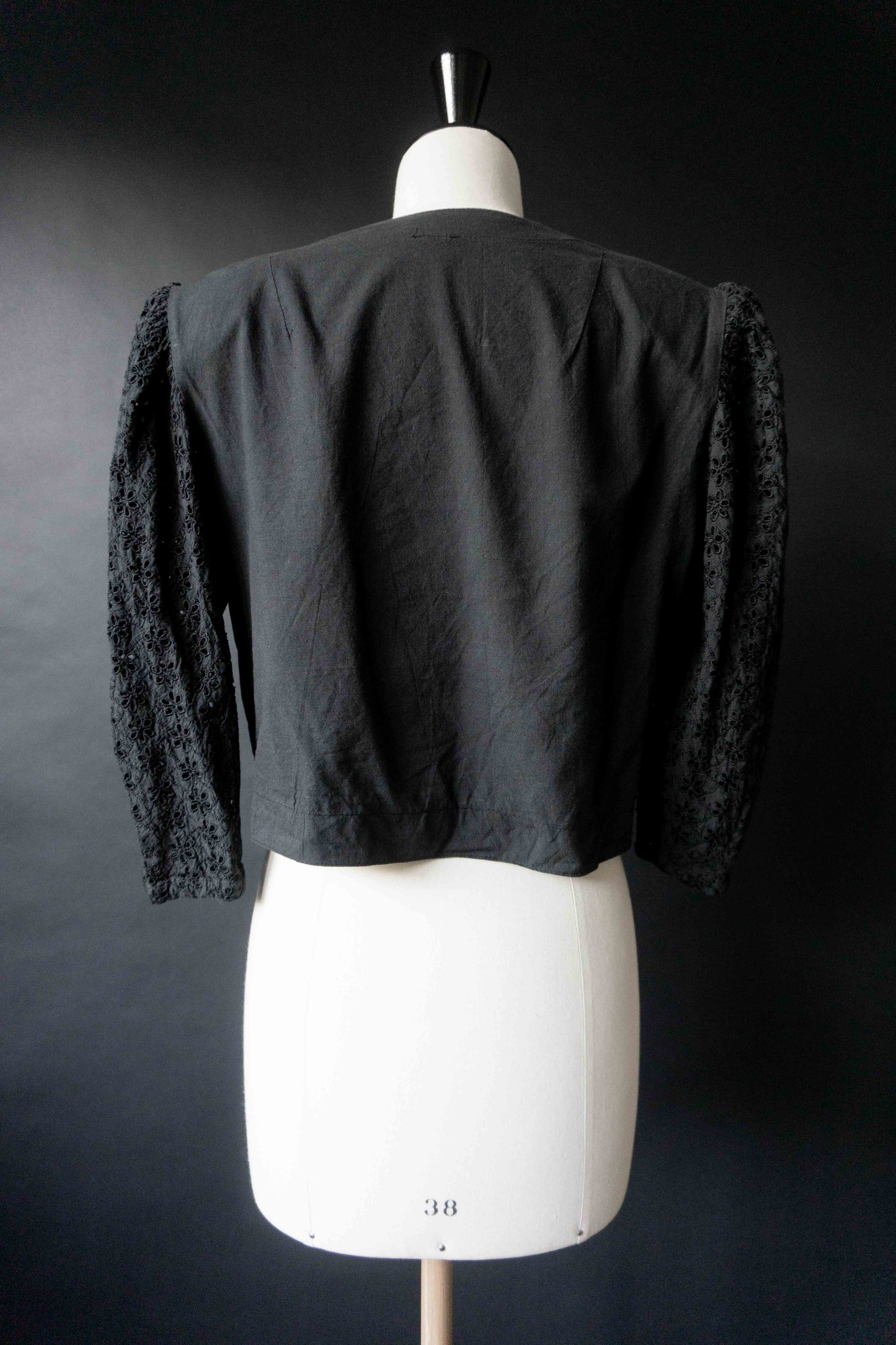 Vintage Bluse Broderie Anglaise Cropped, S–M theplaincircle vintage