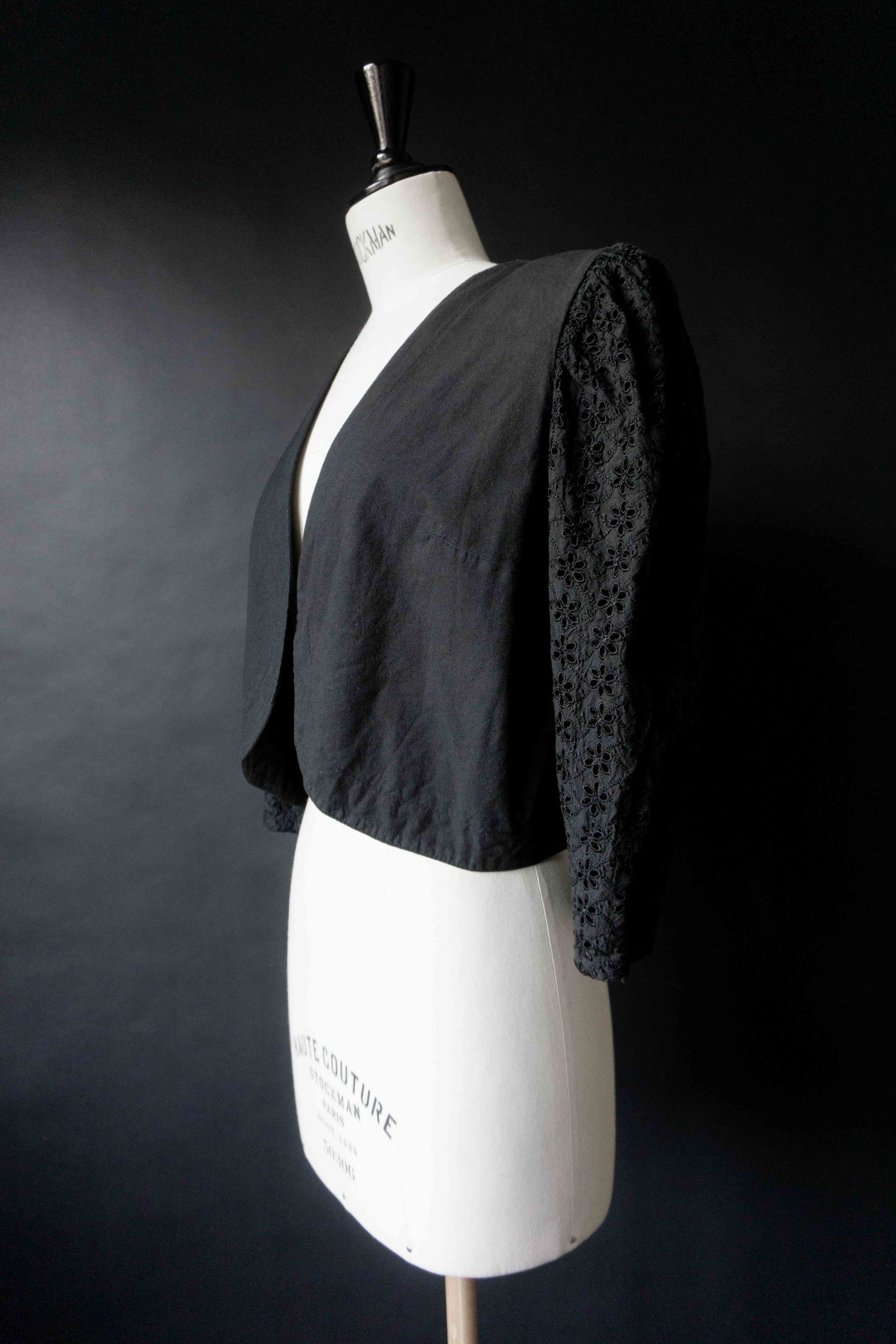 Vintage Bluse Broderie Anglaise Cropped, S–M theplaincircle vintage