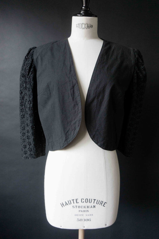 Vintage Bluse Broderie Anglaise Cropped, S–M theplaincircle vintage