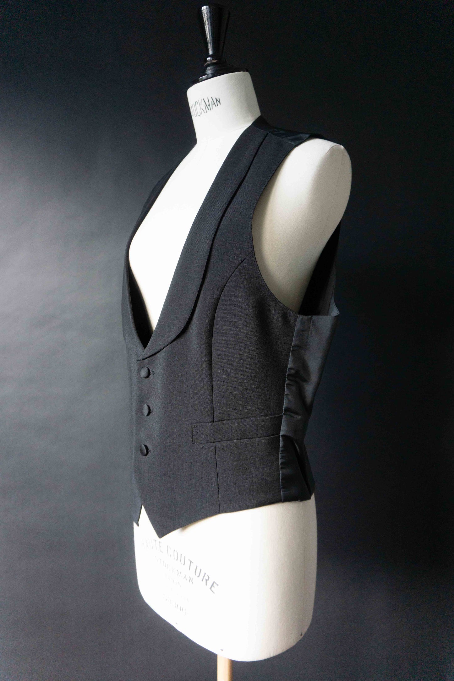 Schwarze Vintage Anzugweste aus den 80ern, M–L theplaincircle vintage