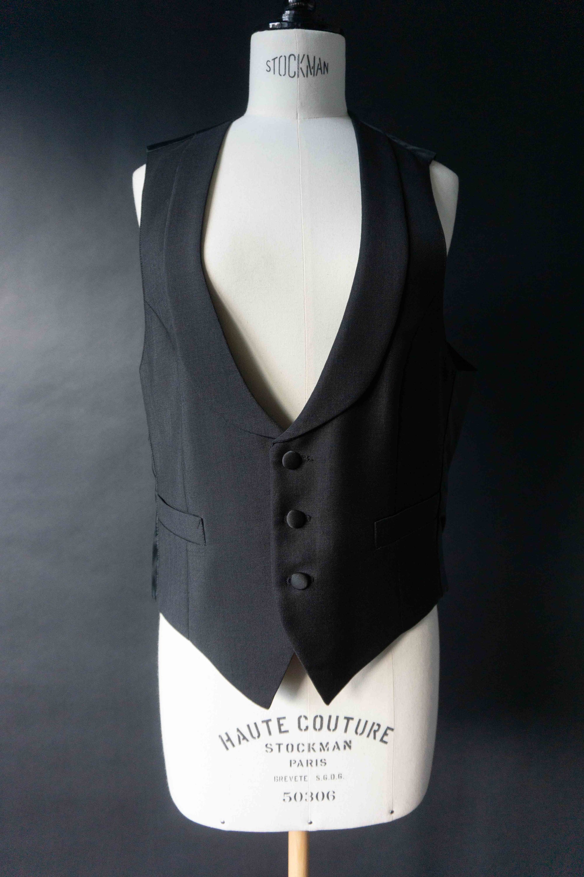 Schwarze Vintage Anzugweste aus den 80ern, M–L theplaincircle vintage