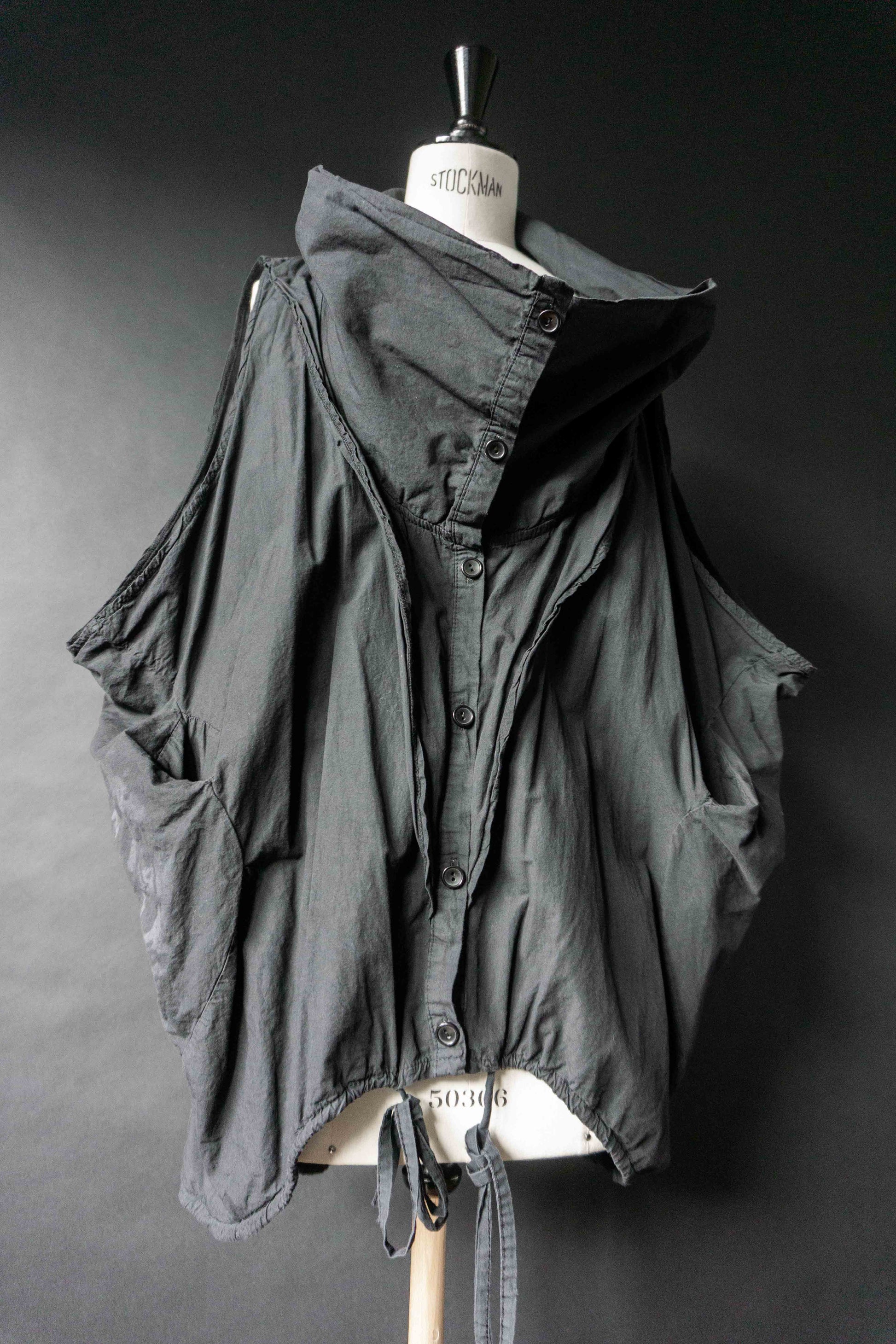 LUUKAA Avantgarde Layering-Weste aus Baumwolle in Schwarz, M–XXL theplaincircle vintage