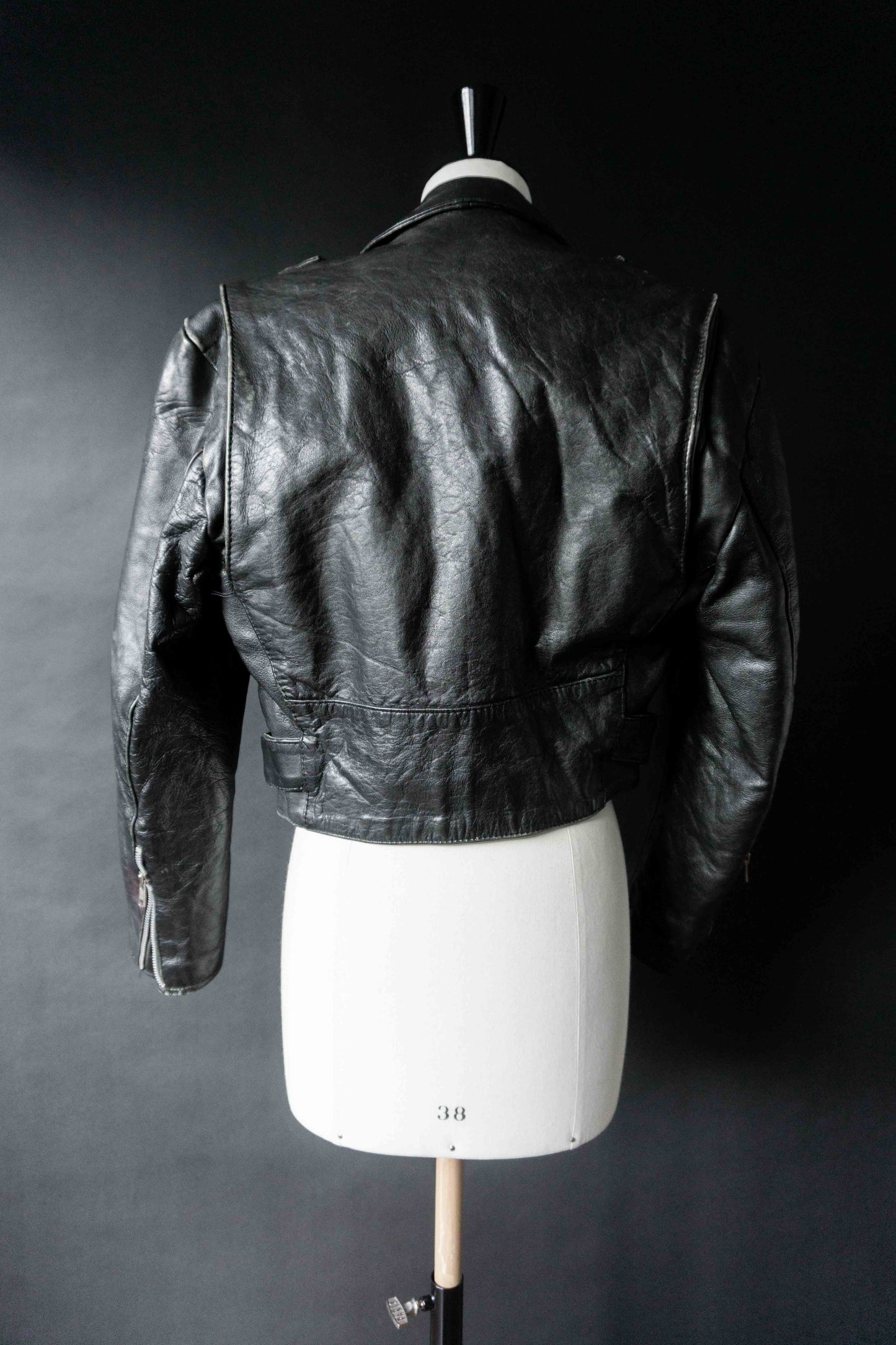 Vintage Biker Lederjacke, Cropped, XS–S theplaincircle vintage