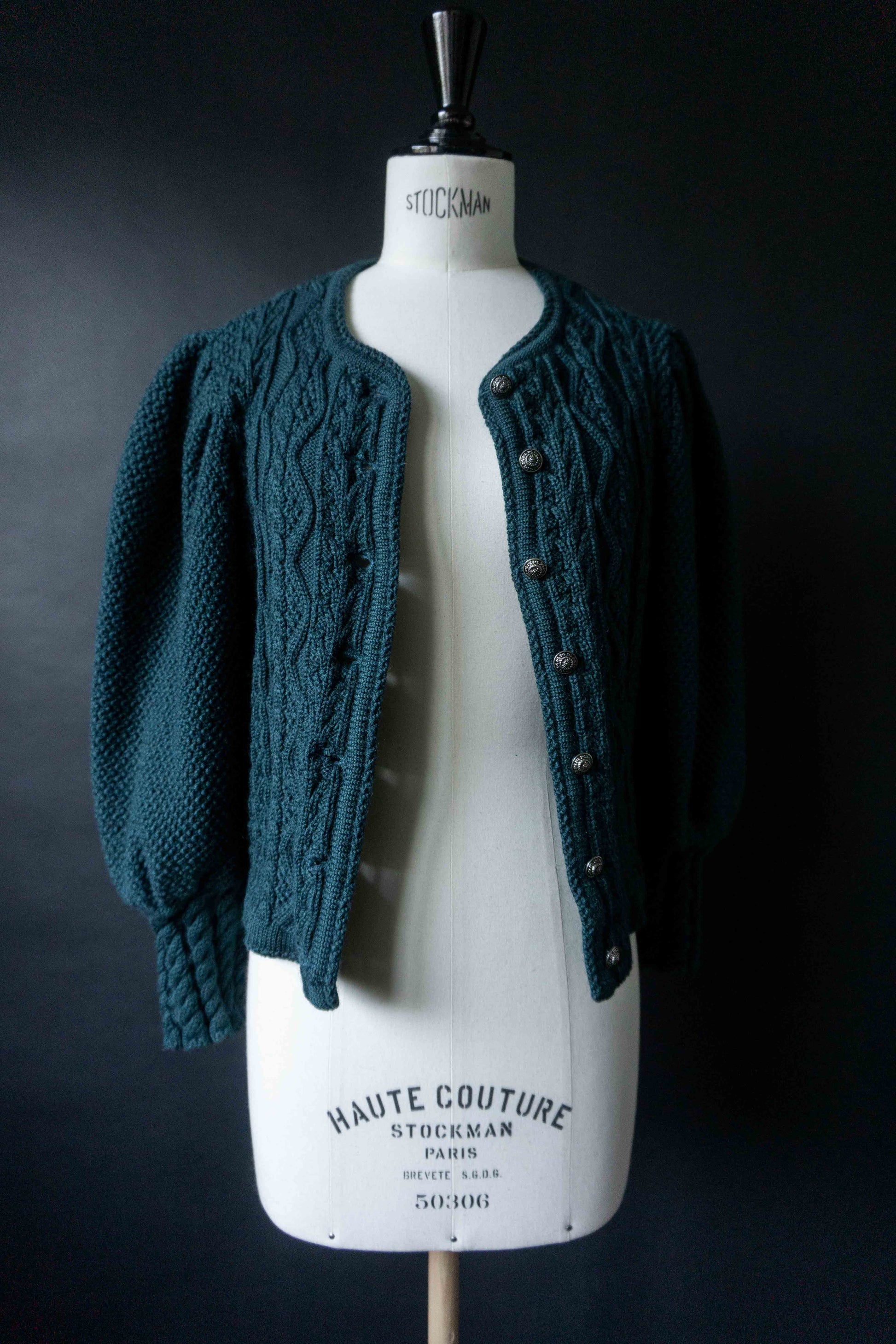 Vintage Dark Folklore Cardigan Petrol, S–M theplaincircle vintage
