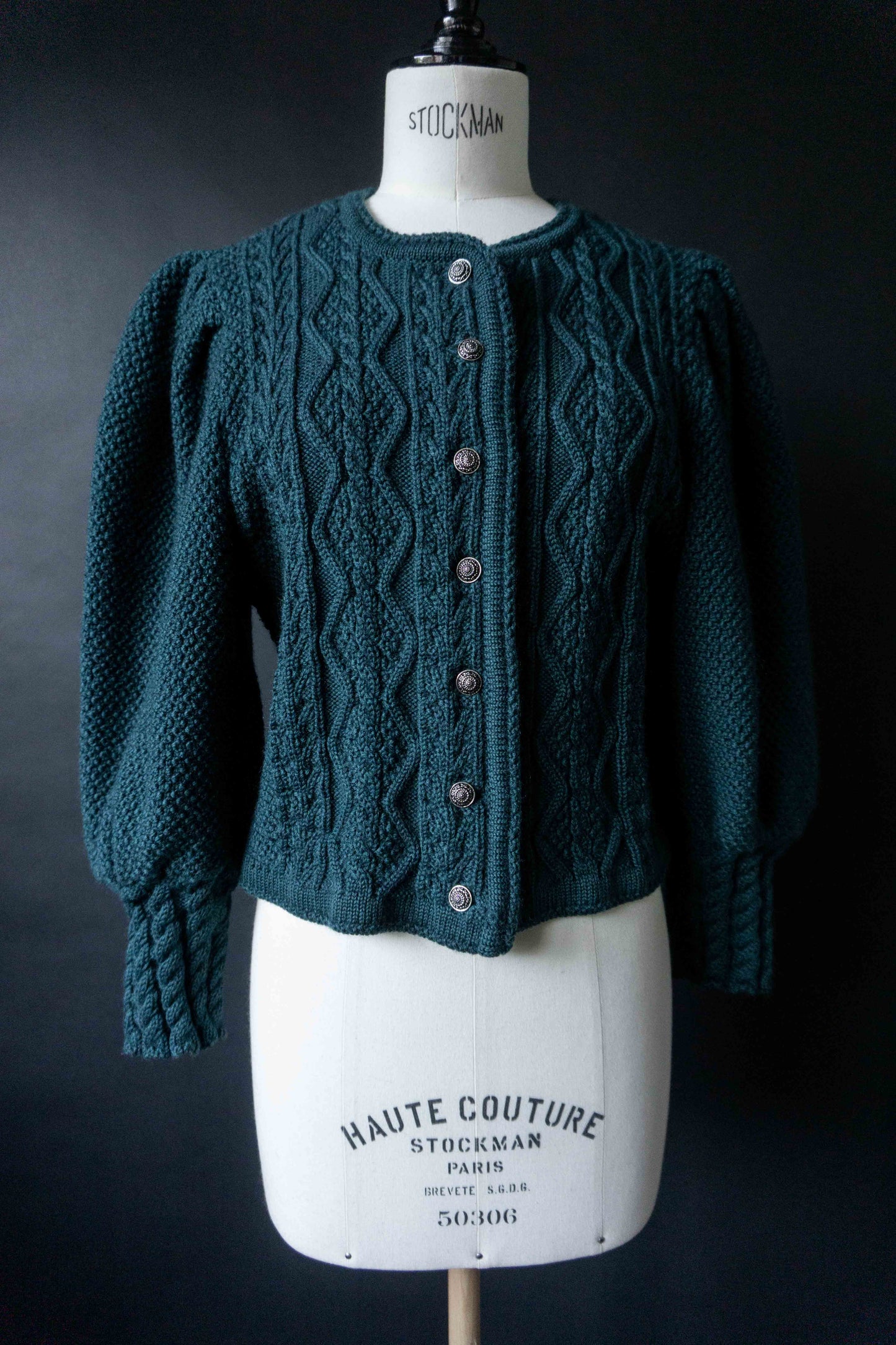 Vintage Dark Folklore Cardigan Petrol, S–M theplaincircle vintage
