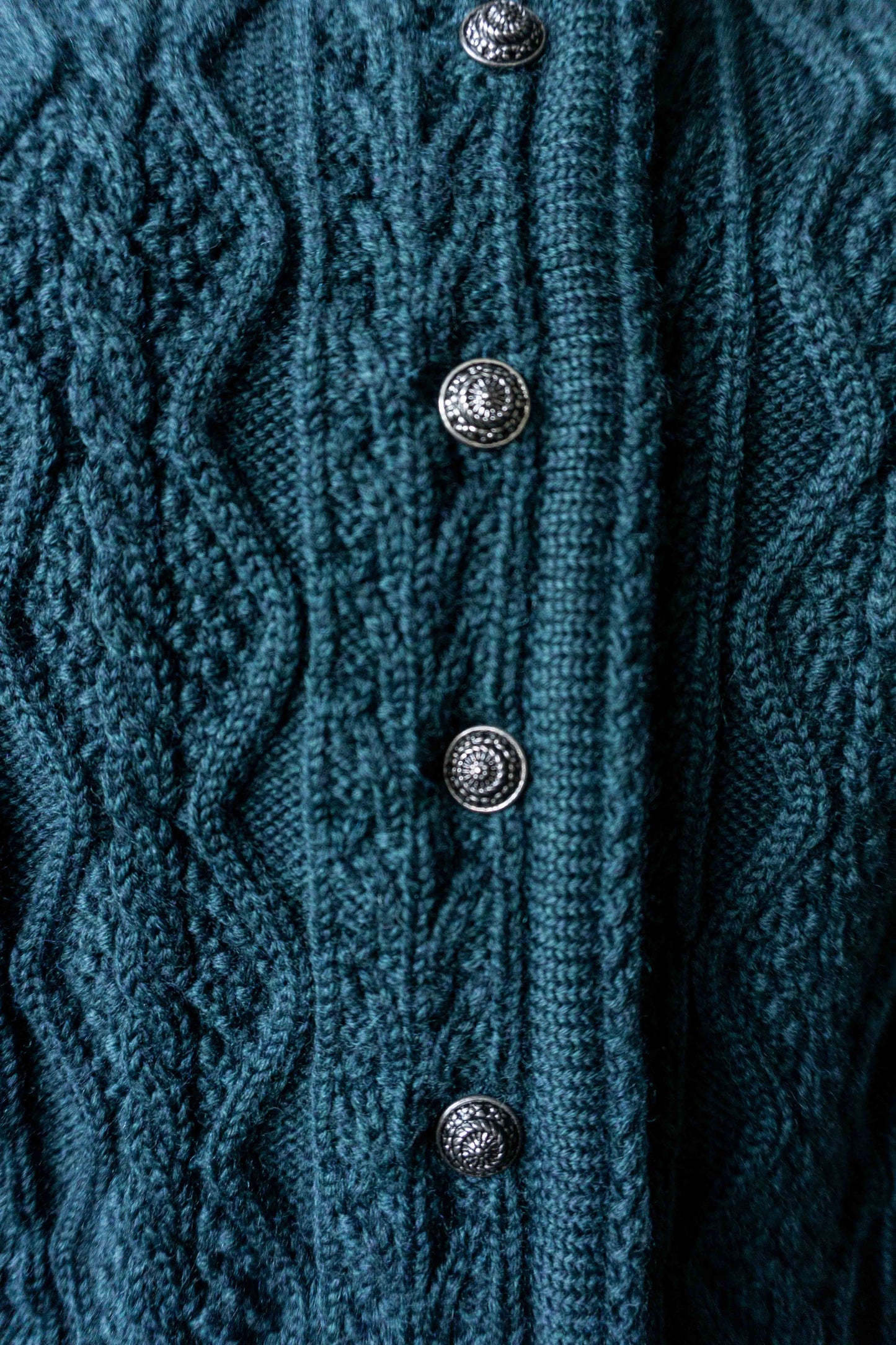 Vintage Dark Folklore Cardigan Petrol, S–M theplaincircle vintage