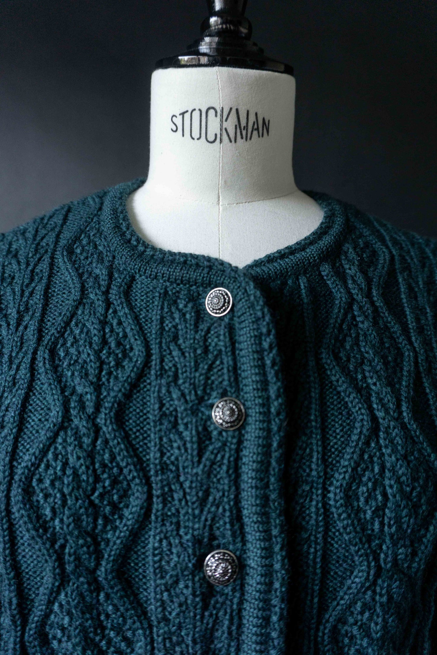 Vintage Dark Folklore Cardigan Petrol, S–M theplaincircle vintage