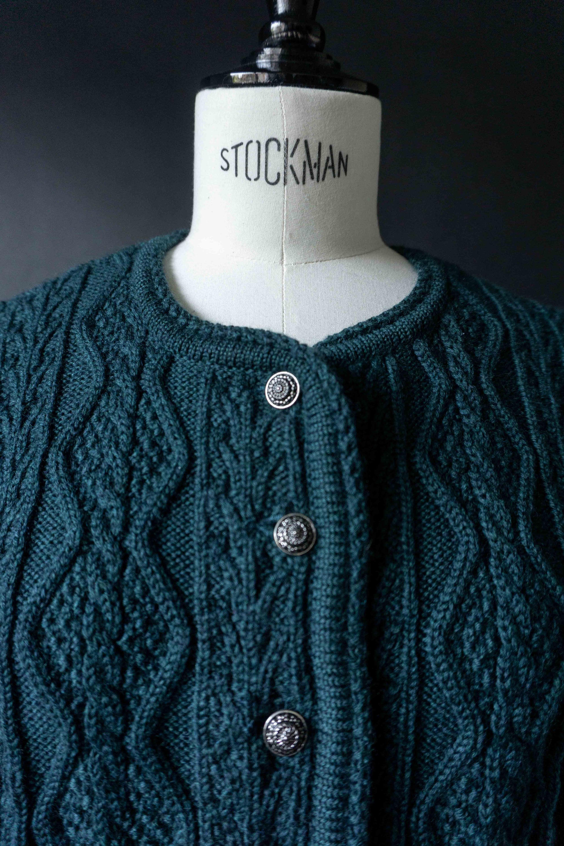 Vintage Dark Folklore Cardigan Petrol, S–M theplaincircle vintage