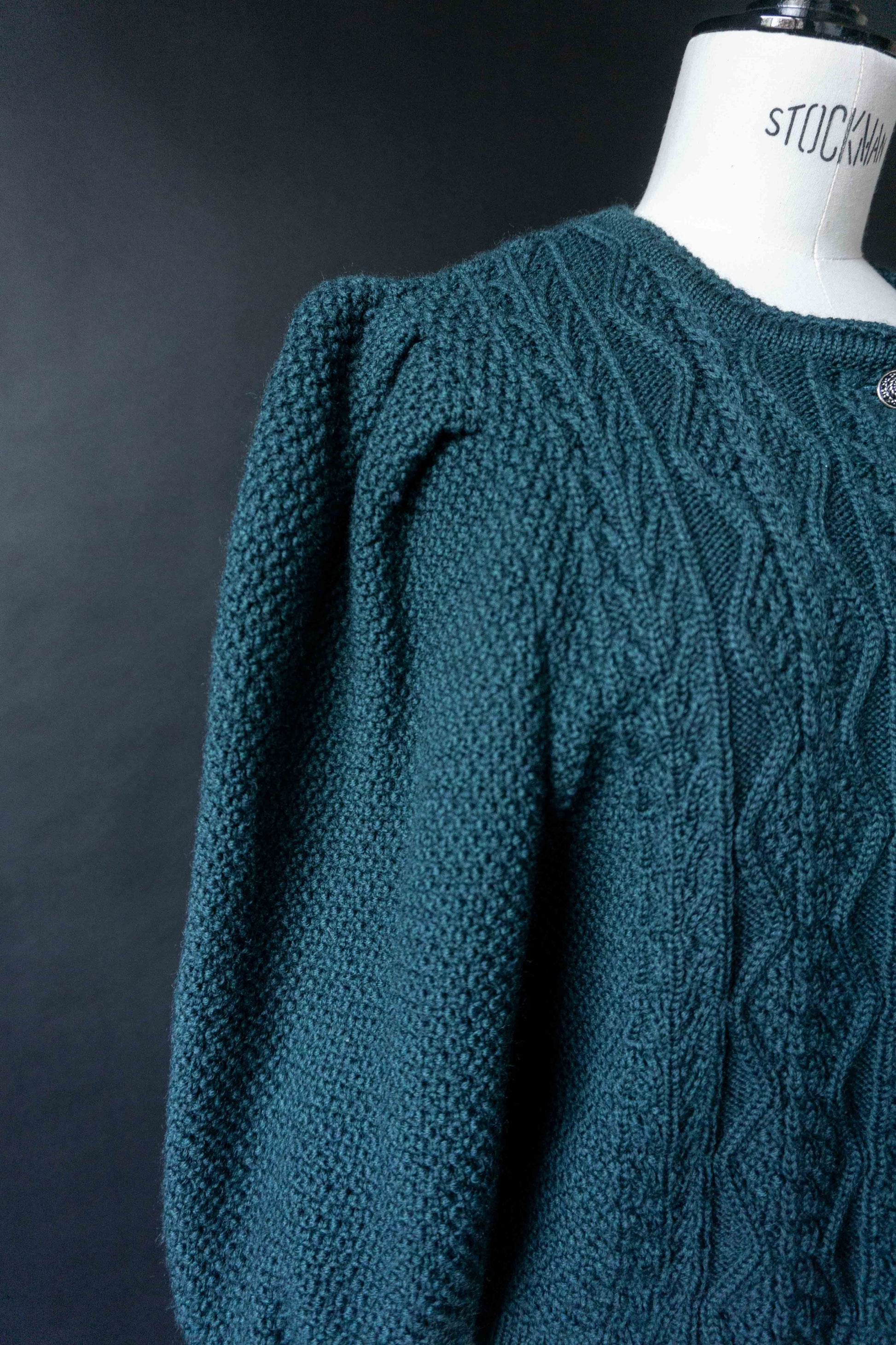 Vintage Dark Folklore Cardigan Petrol, S–M theplaincircle vintage