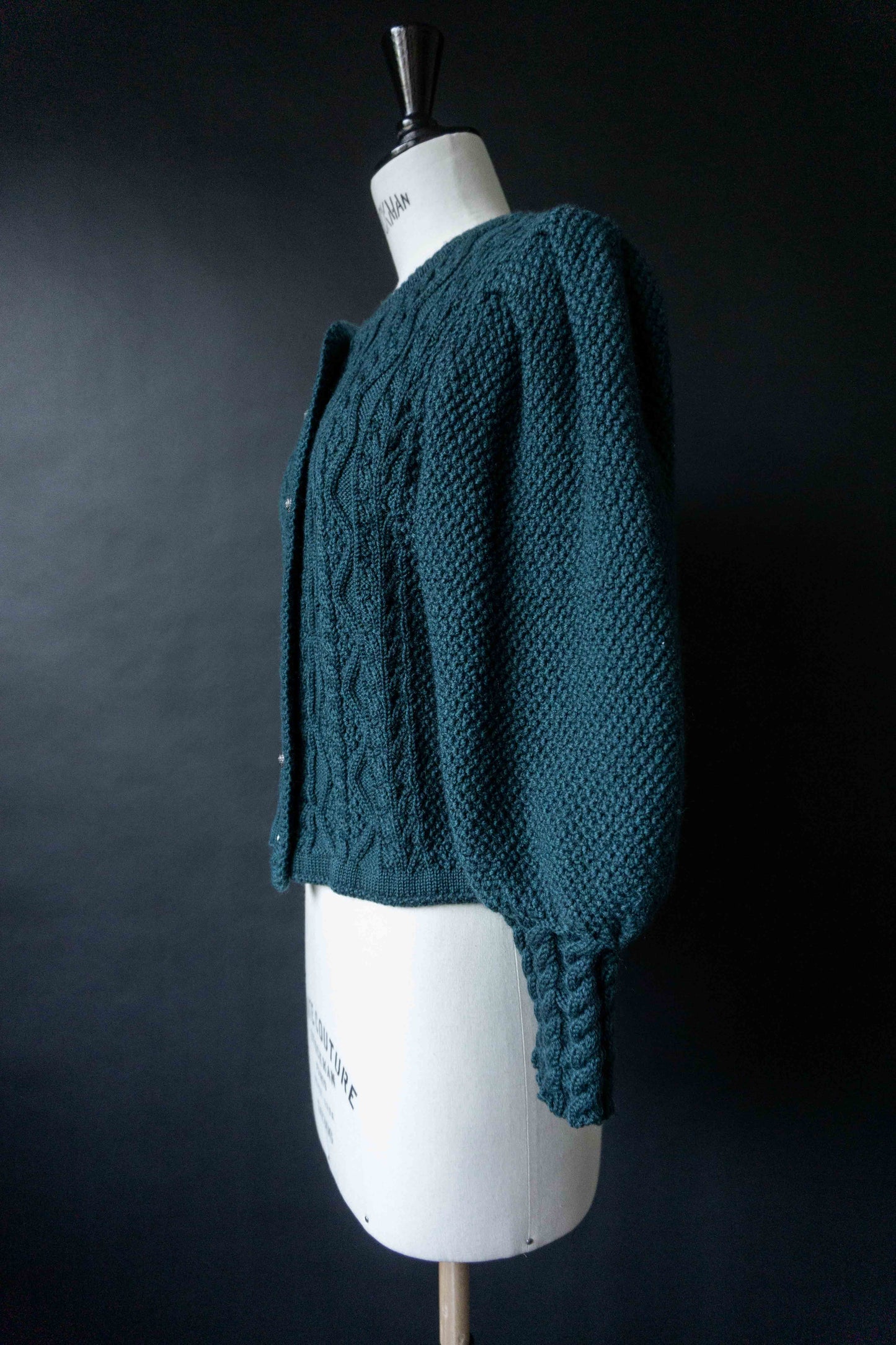 Vintage Dark Folklore Cardigan Petrol, S–M theplaincircle vintage