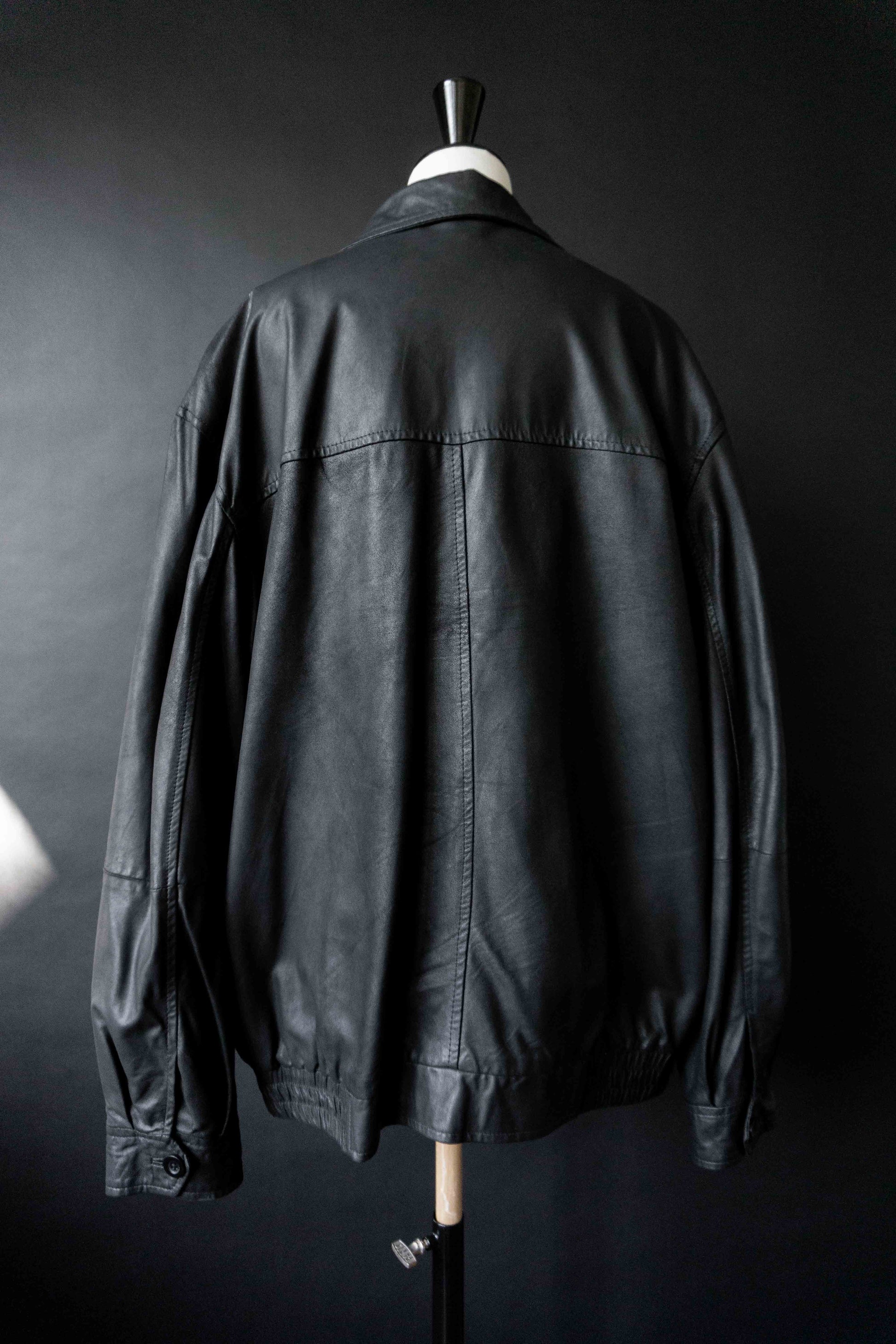 Vintage Lederjacke Schwarz Oversize – Soft Leather Blouson 90s, M–XL theplaincircle vintage