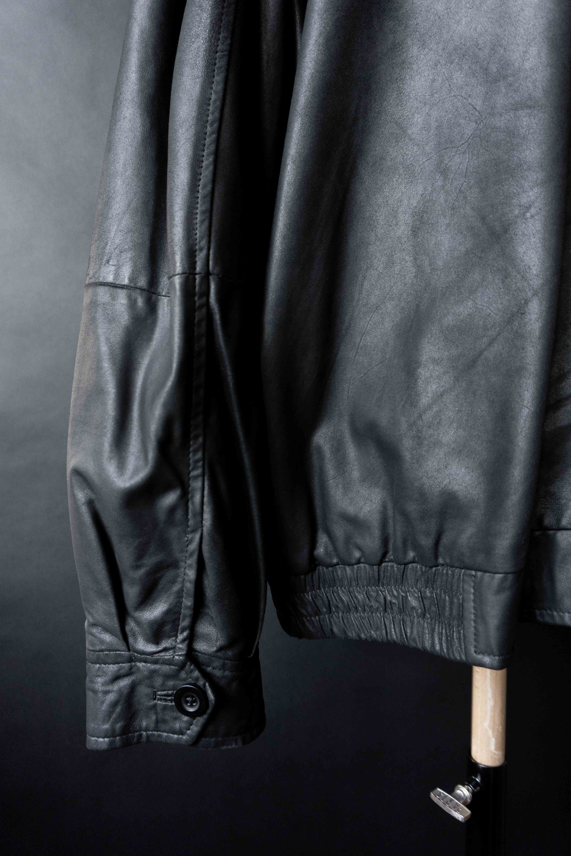 Vintage Lederjacke Schwarz Oversize – Soft Leather Blouson 90s, M–XL theplaincircle vintage