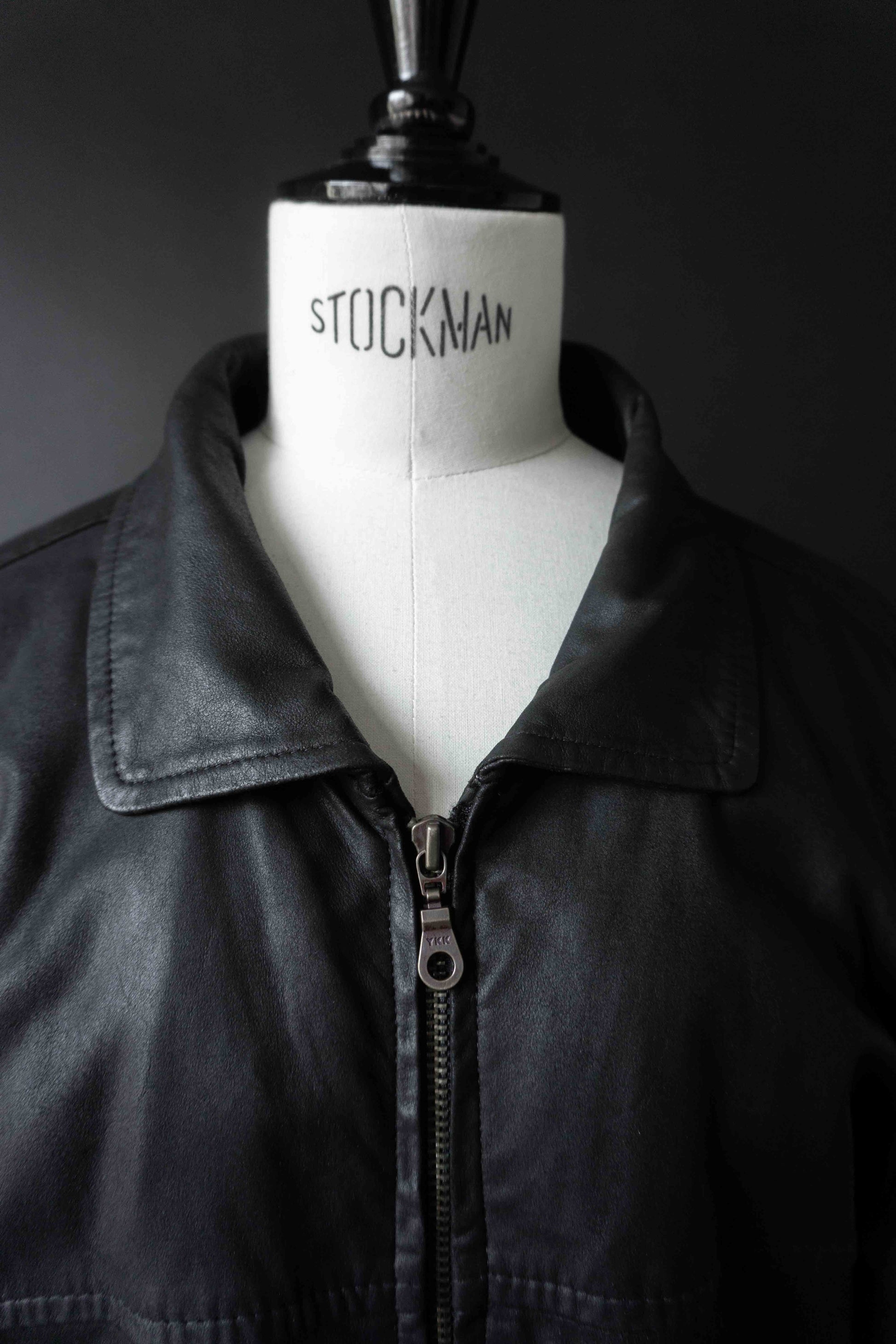 Vintage Lederjacke Schwarz Oversize – Soft Leather Blouson 90s, M–XL theplaincircle vintage