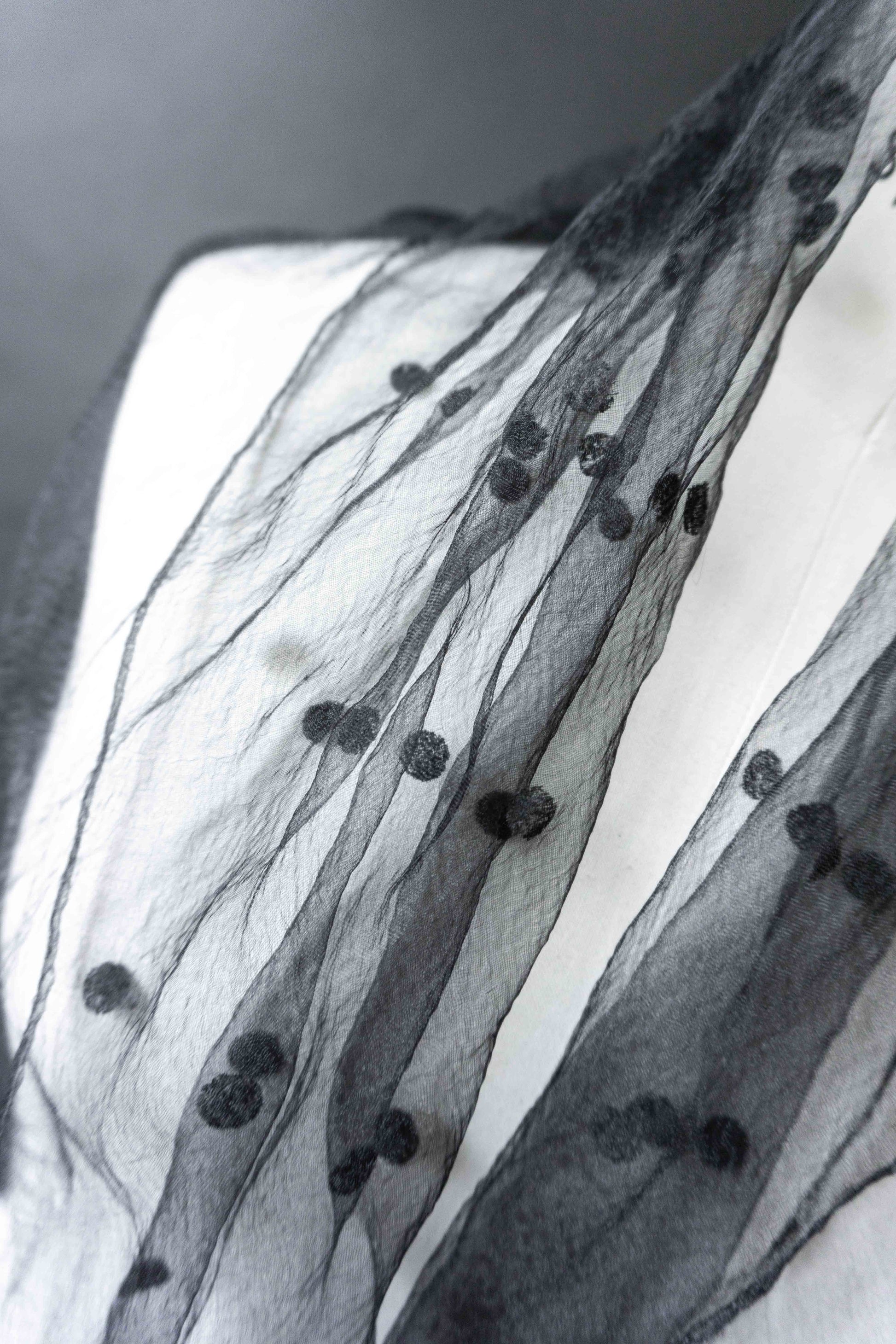 Vintage Organza Tuch mit Polka Dots – 50s Sheer Scarf theplaincircle vintage