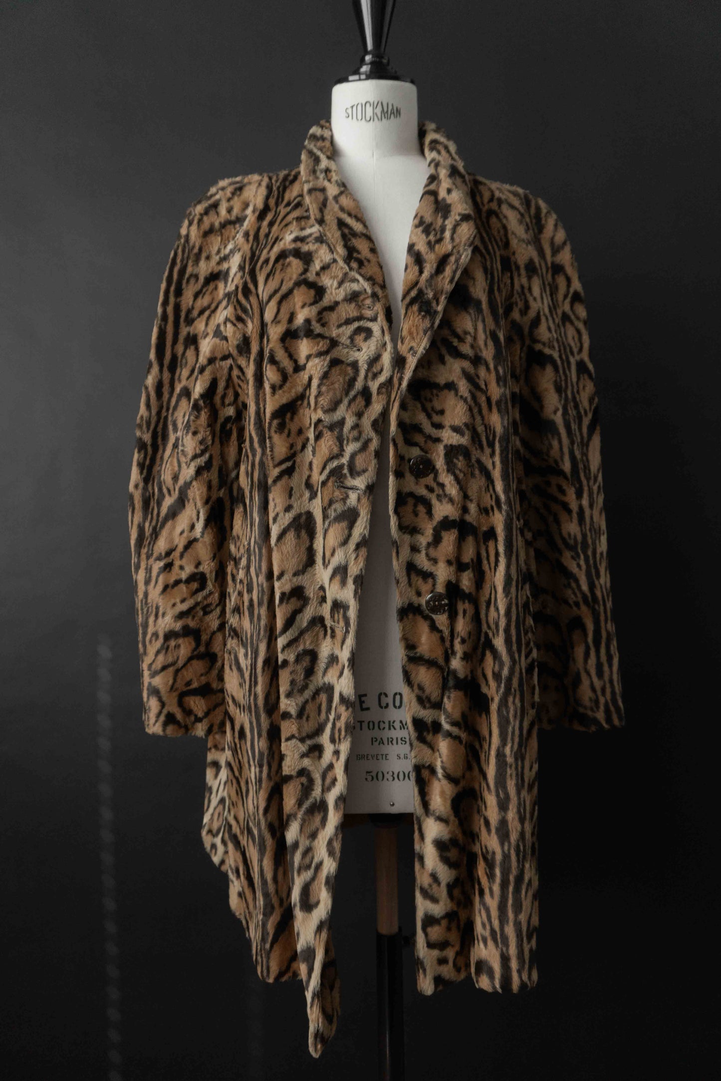 Vintage Faux Fur Mantel Leopard – Statement Coat 80s/90s, S–M theplaincircle vintage