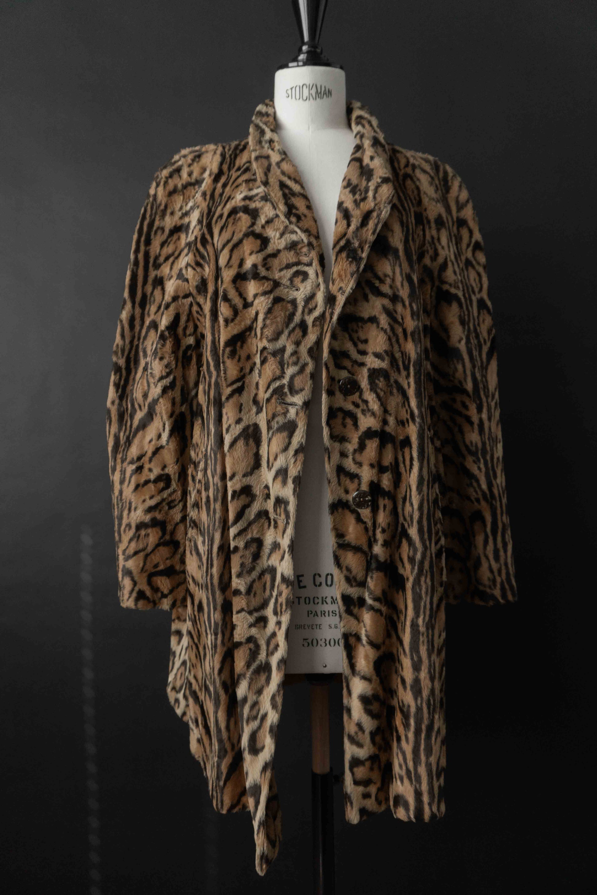 Vintage Faux Fur Mantel Leopard – Statement Coat 80s/90s, S–M theplaincircle vintage