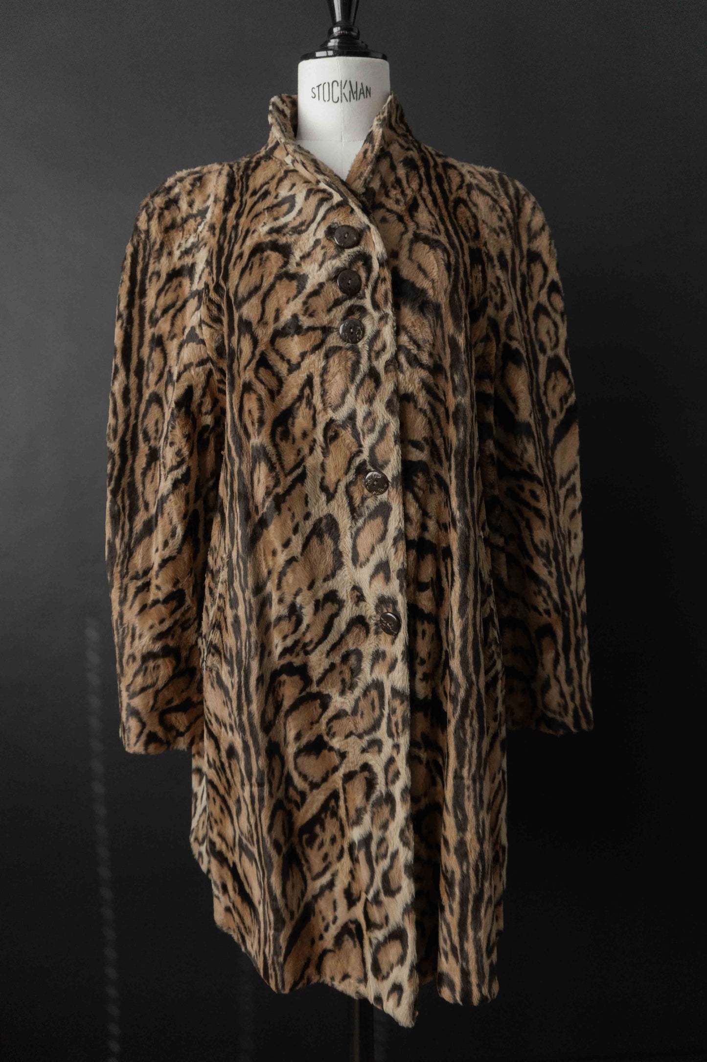 Vintage Faux Fur Mantel Leopard – Statement Coat 80s/90s, S–M theplaincircle vintage