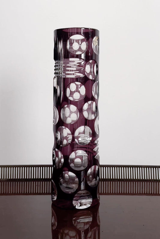 Vintage Bleikristall Vase – handgeschliffen in Amethyst (70s) theplaincircle vintage
