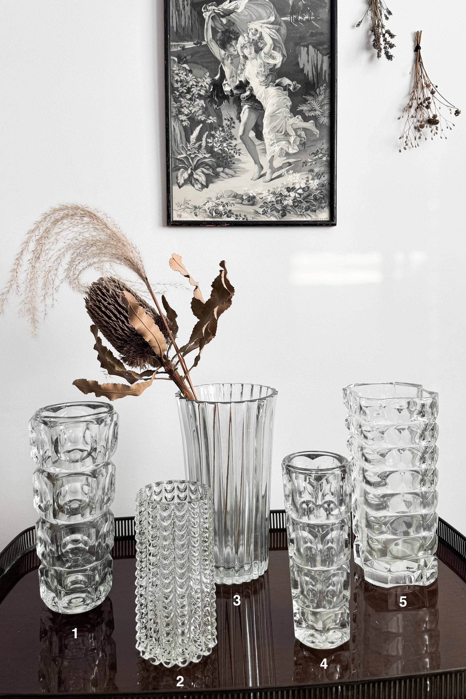 Vintage Glasvasen – Strukturierte Einzelstücke theplaincircle vintage