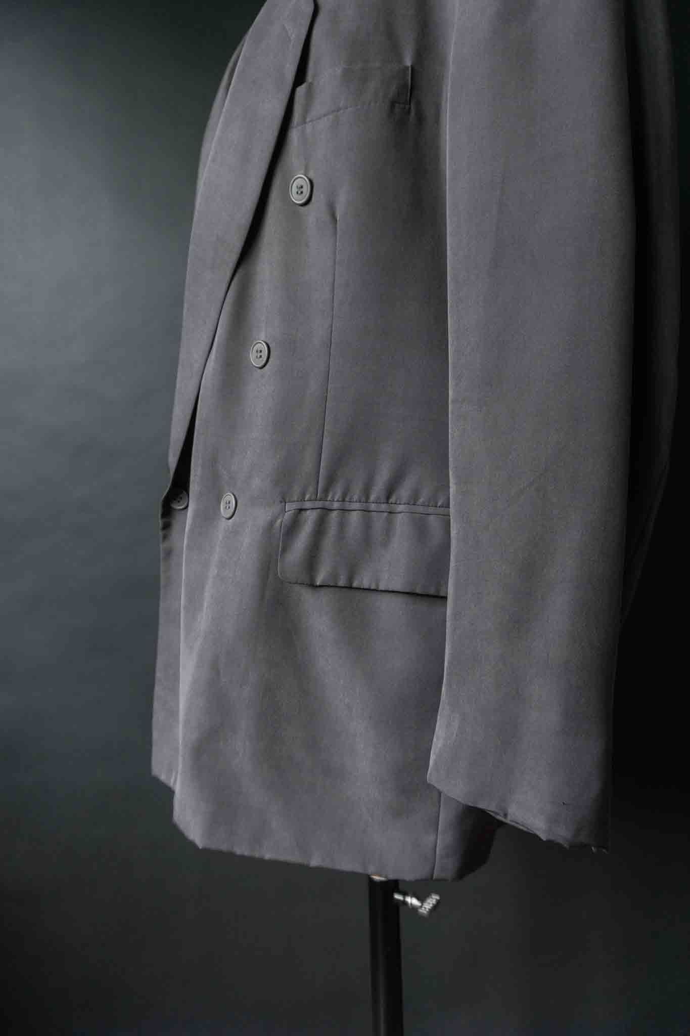Vintage Avantgarde Blazer Seide, Grau, M–L