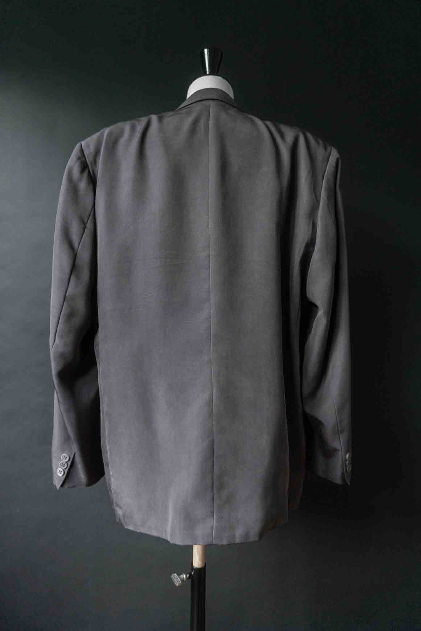 Vintage Avantgarde Blazer Seide, Grau, M–L