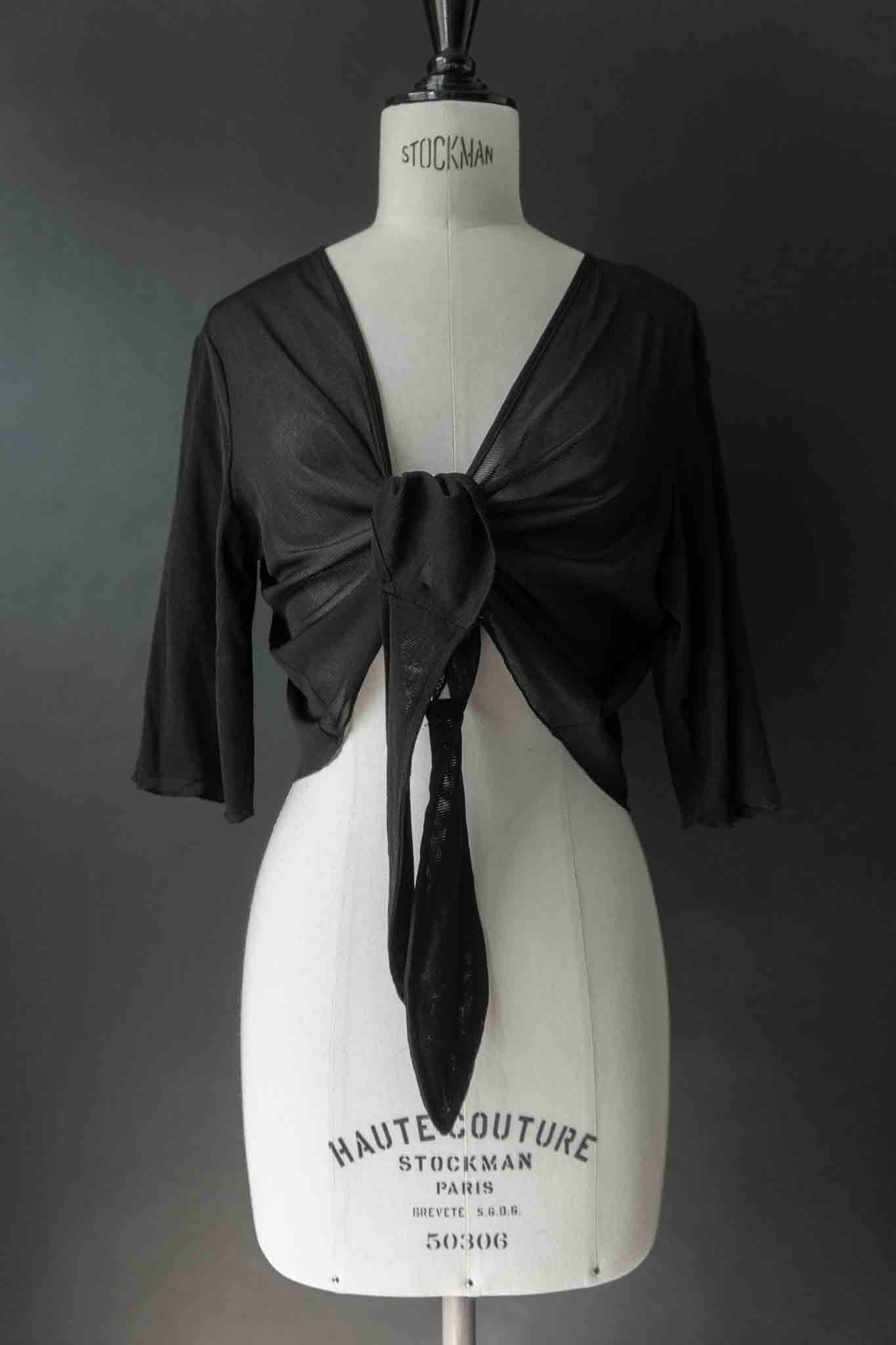 Vintage 90s Mesh Bolero zum Binden, S–M theplaincircle vintage