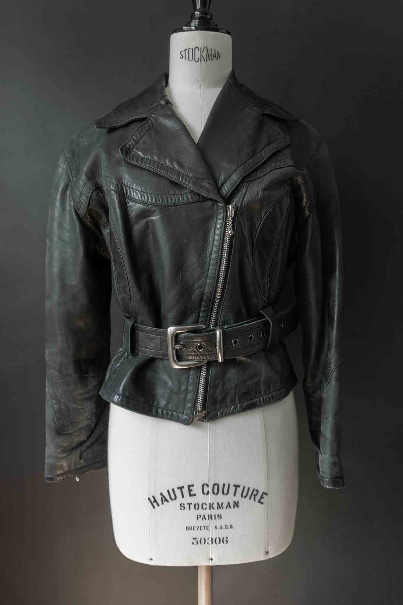 Vinage 80s Lederjacke aus weichem Slouchy-Leder mit Gürtel, S–M theplaincircle vintage