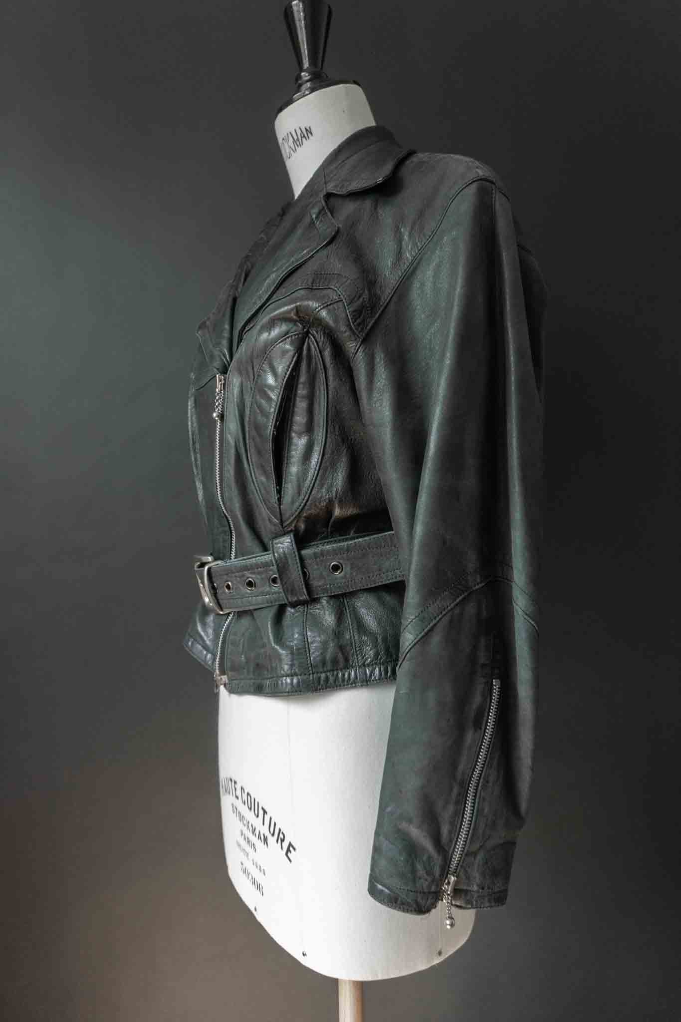 Vinage 80s Lederjacke aus weichem Slouchy-Leder mit Gürtel, S–M theplaincircle vintage